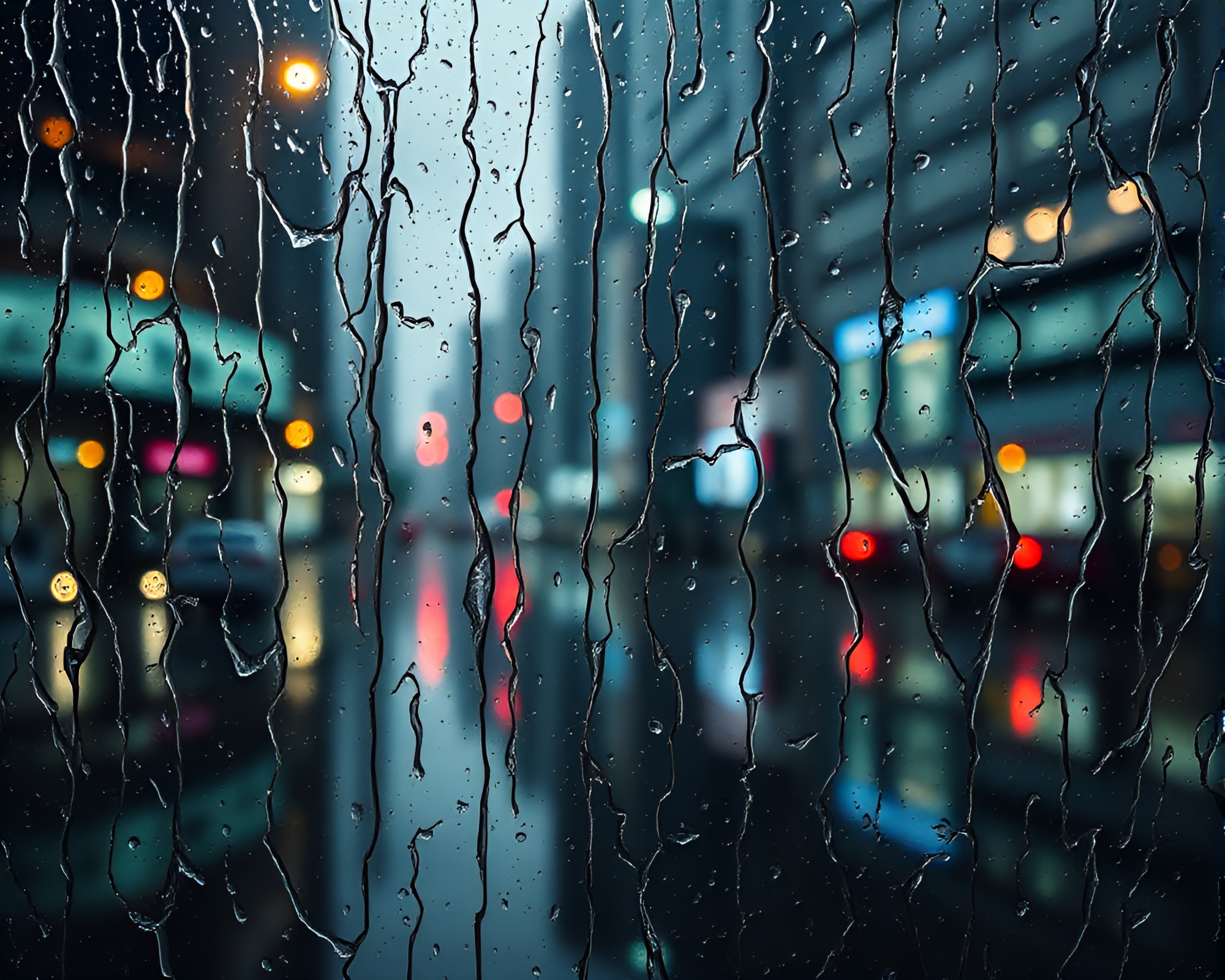Dimensional Rift Stitched in Rainy Reflections – free AI stock image