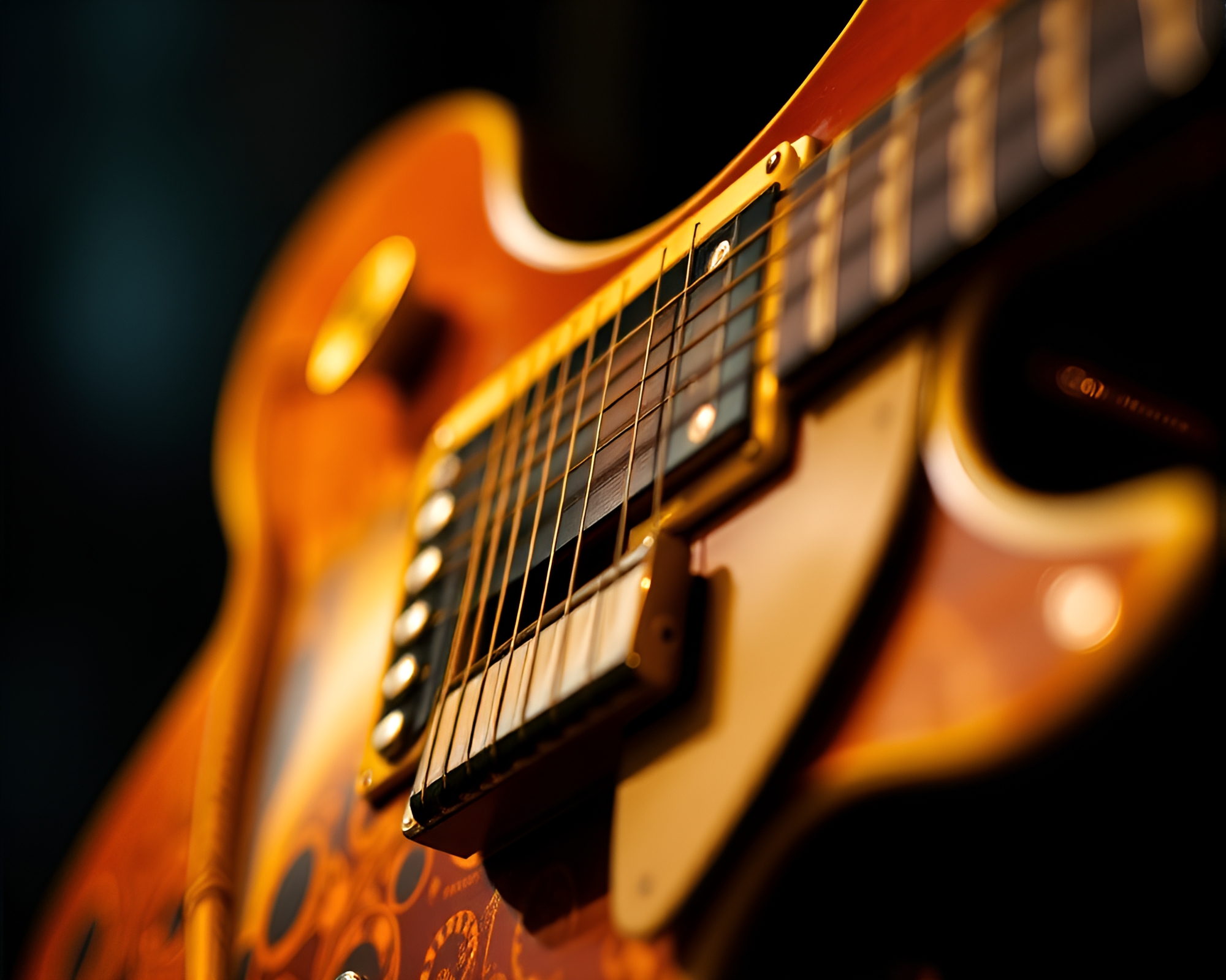 Kinetic Guitar Strings in Golden Savannah Close-up – free AI stock image