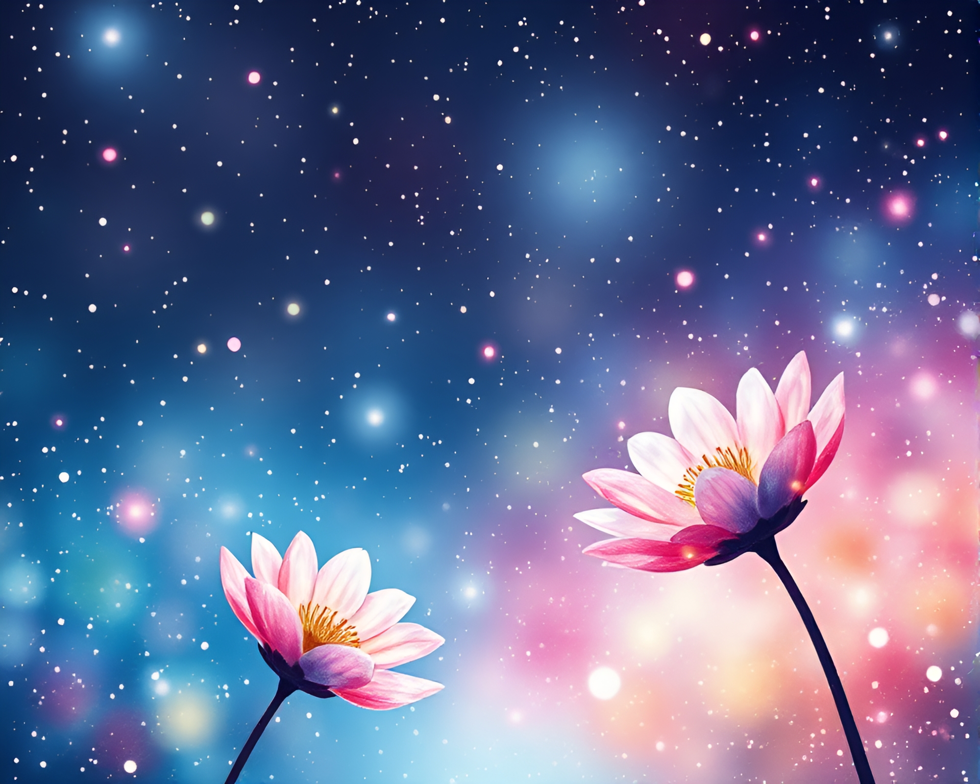 Vibrant Watercolor Parallel Universe Blooms – free AI stock image