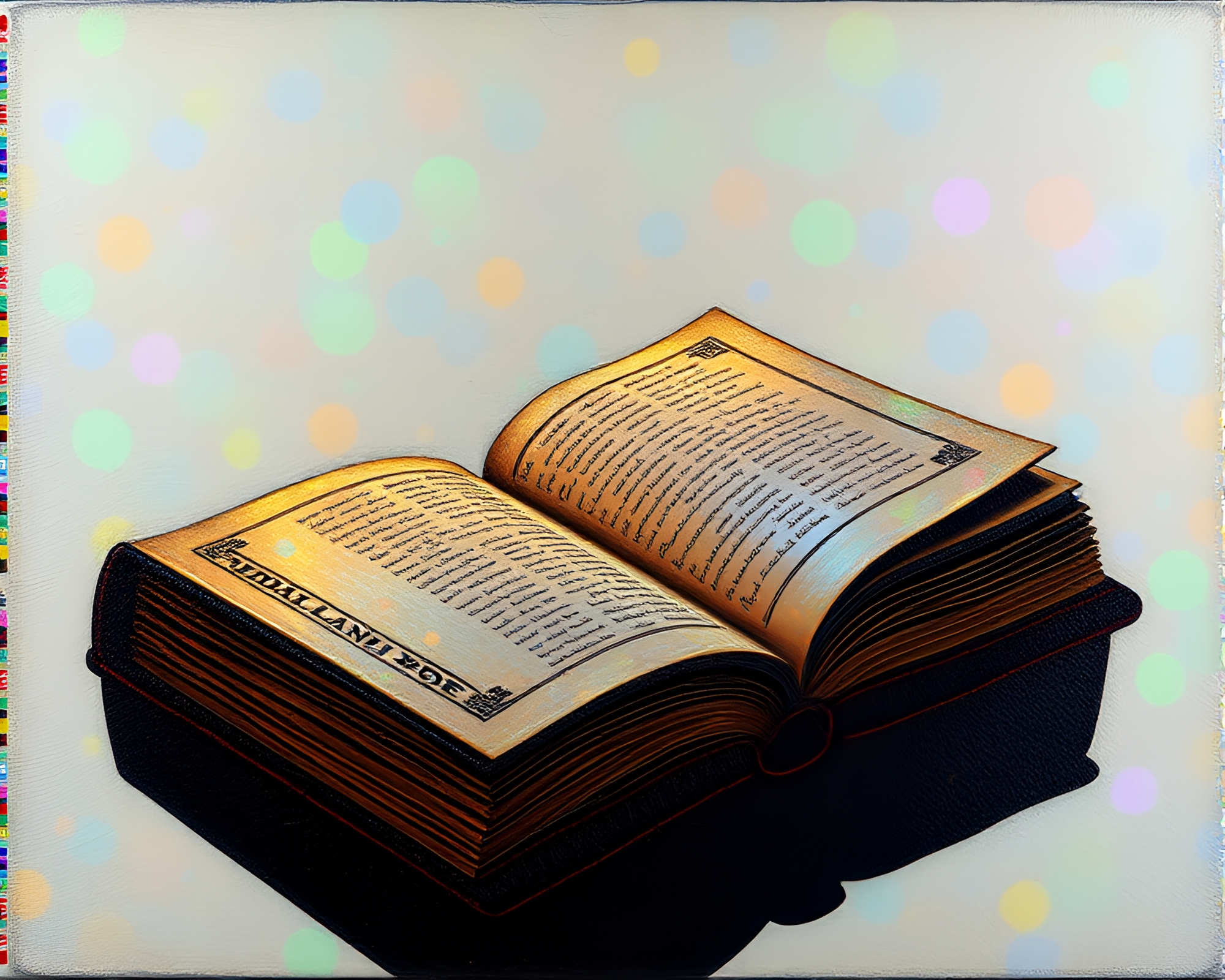 Encaustic Painting of Edgar Allan Poe Book with Halftone Grid – free AI stock image
