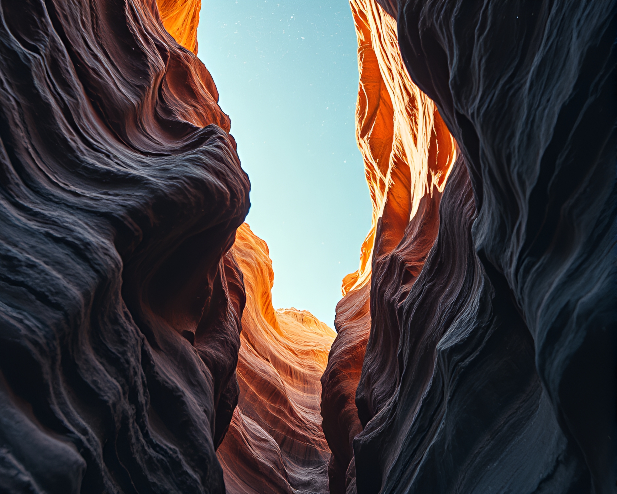 Eroded Canyon under Stardust: Impasto Dreamscape – free AI stock image