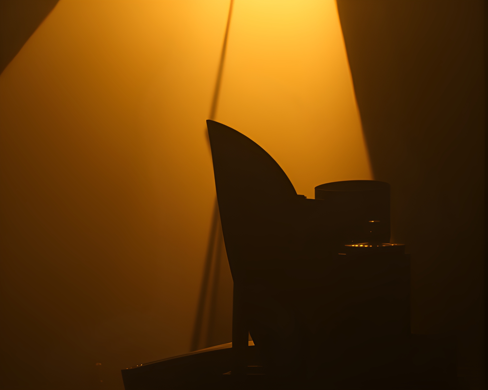 DNA Helix Shadow Silhouette in Opera House Illumination – free AI stock image