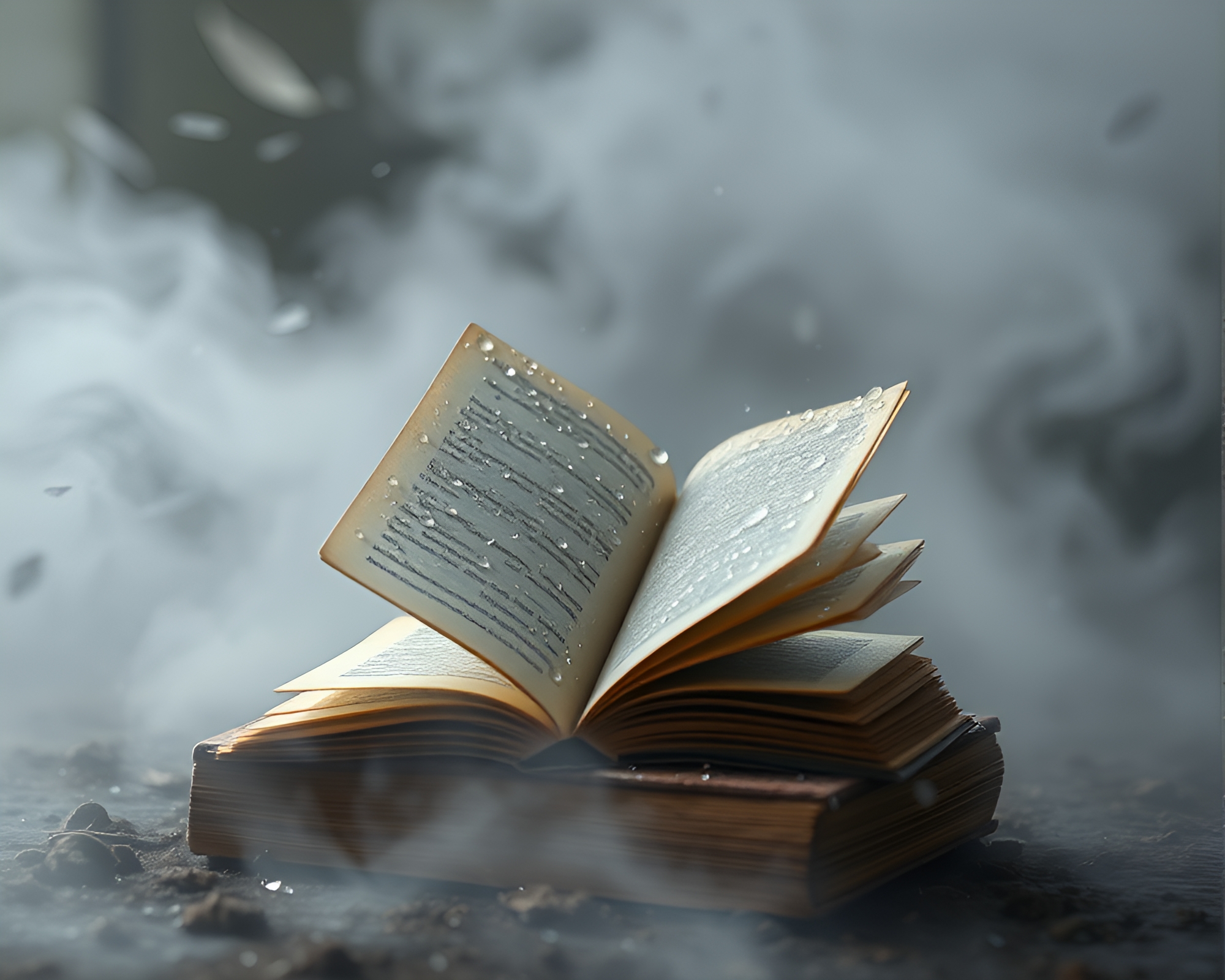 Enchanted Book in Dew Drop Forest – free AI stock image