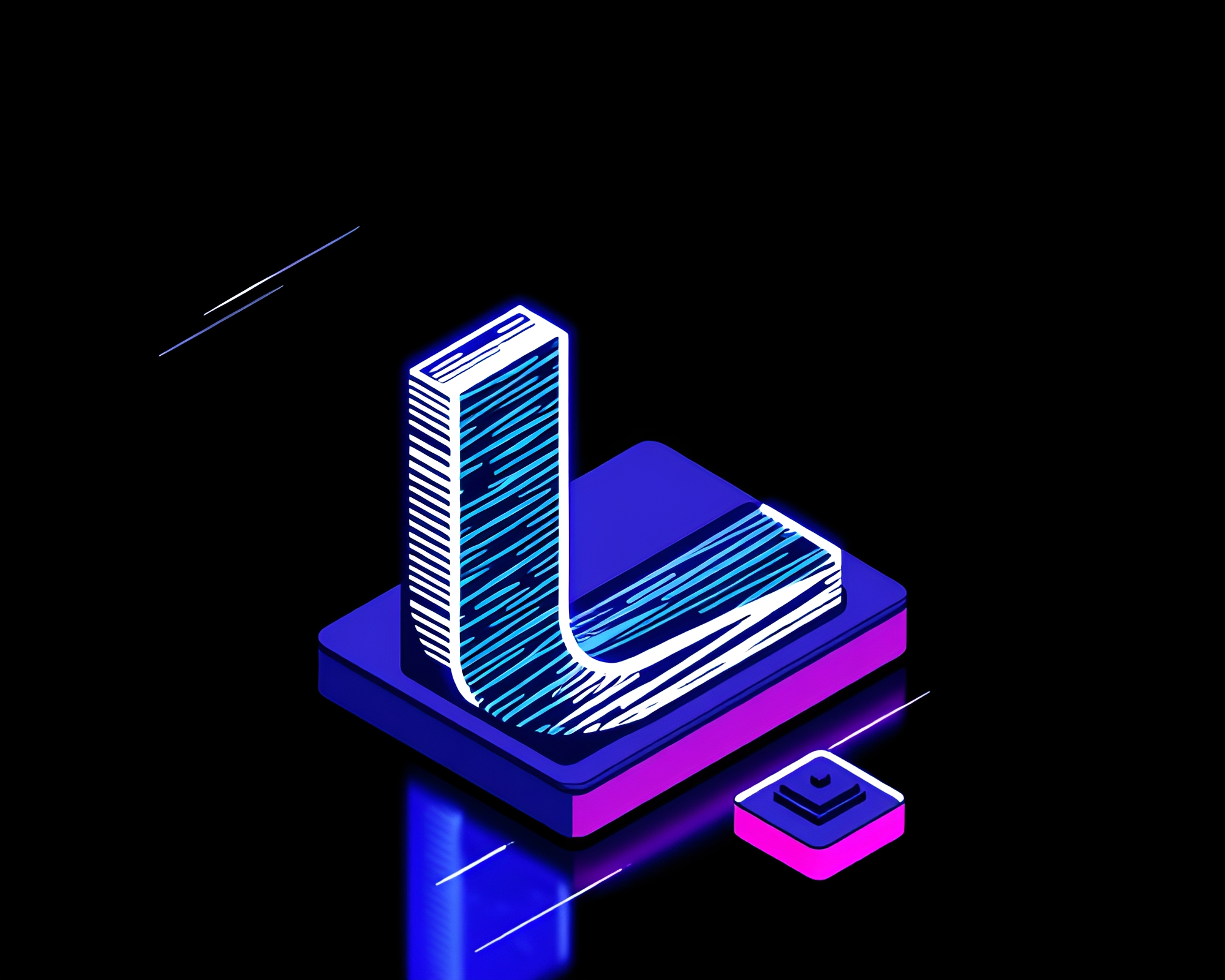 Isometric Handwritten Letter Composition with Negative Space – free AI stock image