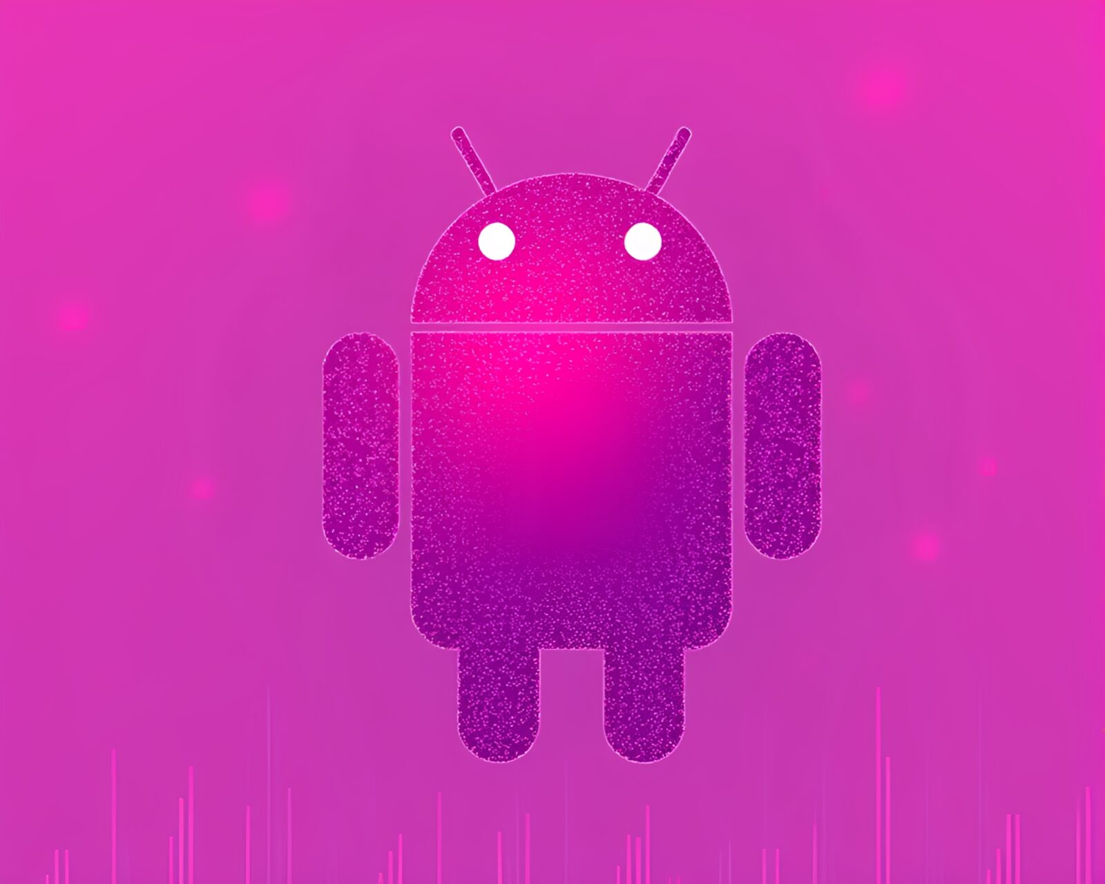 Detailed stippling artwork of android with peachy cross-processed glow