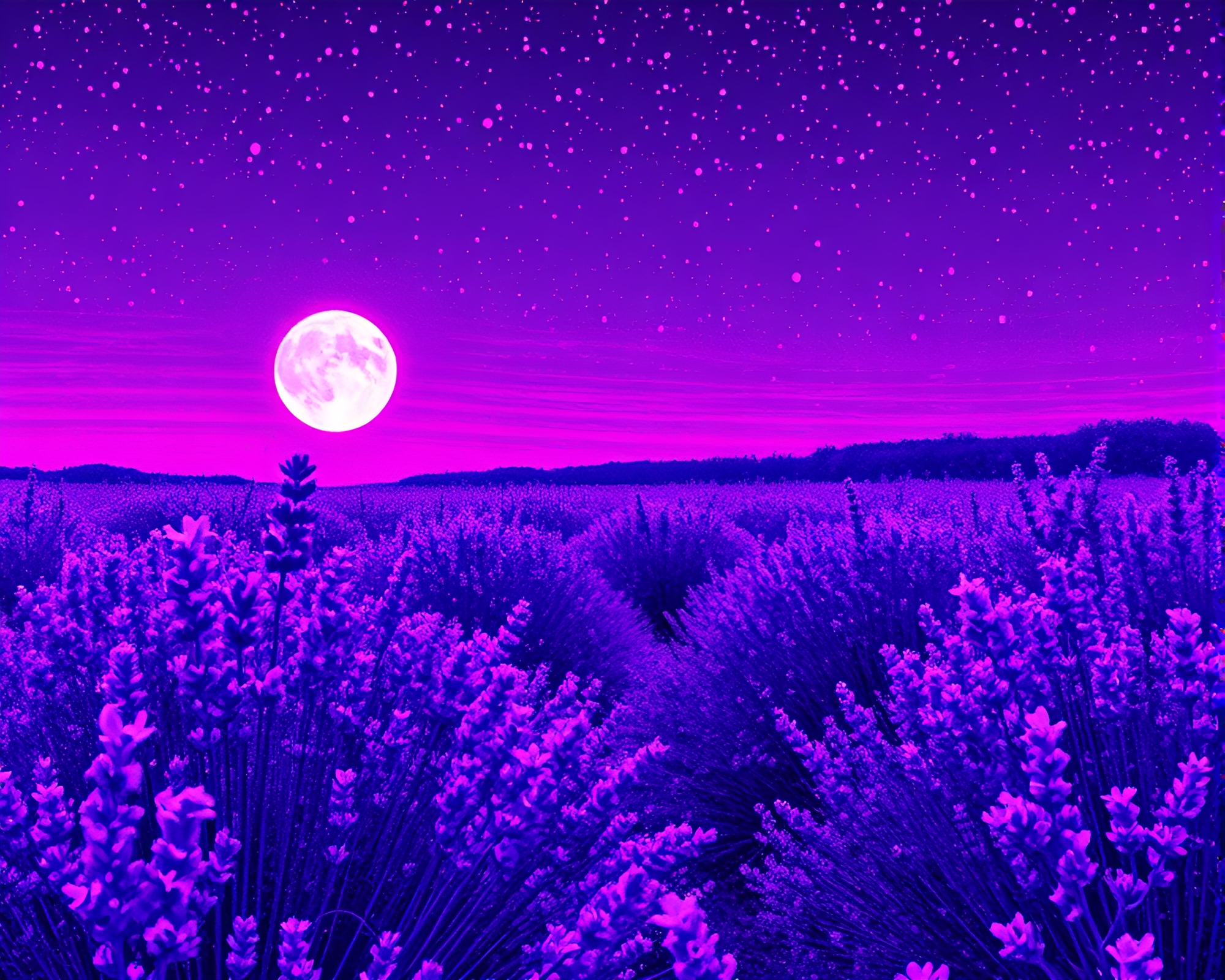 Lavender Twilight Drone_View Pixel Art Composition – free AI stock image
