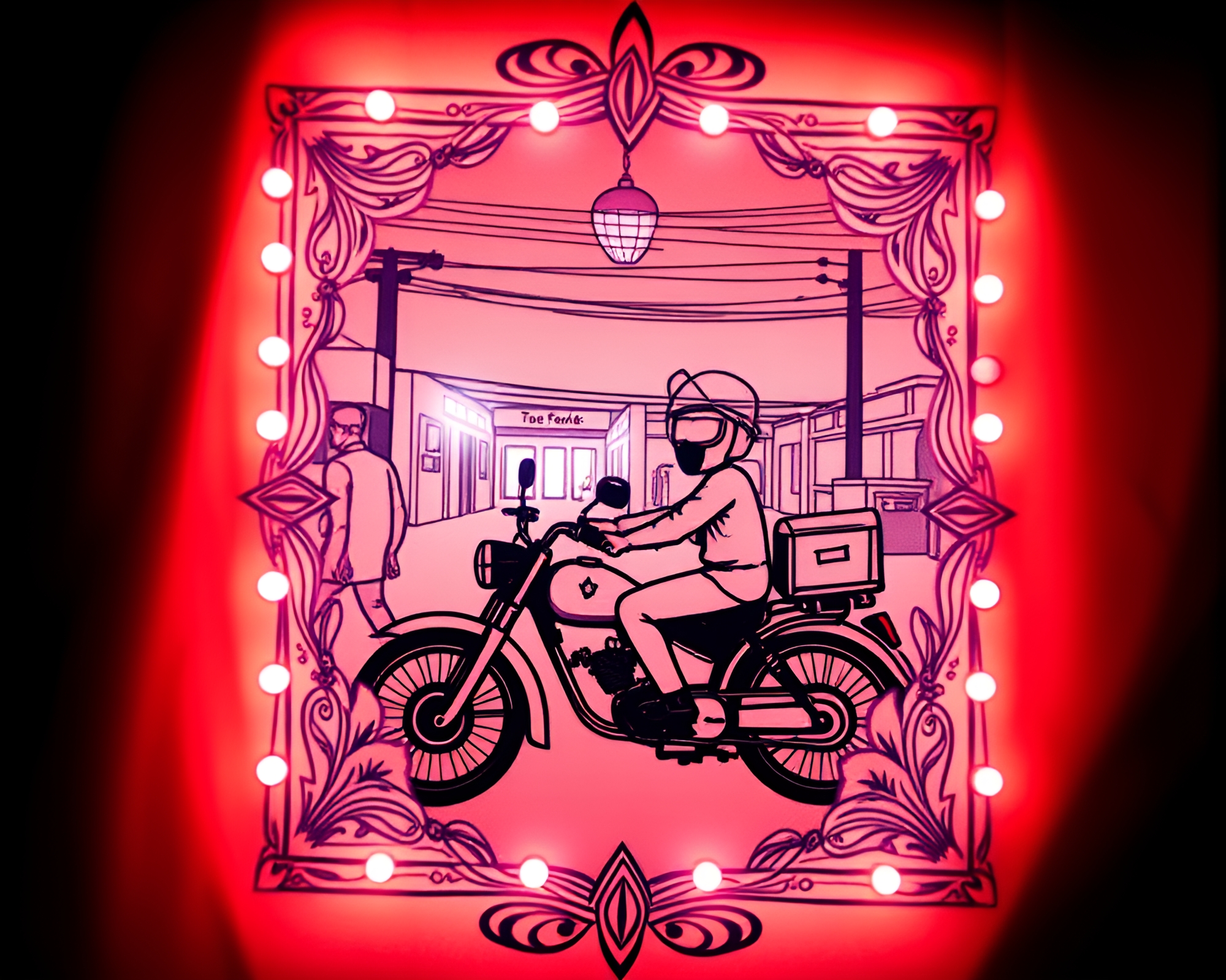 Rickshaw Driver in Tattoo Flash Art Style – free AI stock image