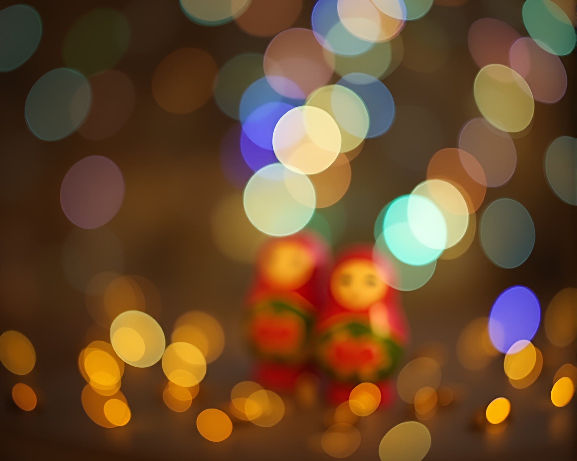 Enchanting Matryoshka Doll Bokeh Foreground Film Grain Image – free AI stock image