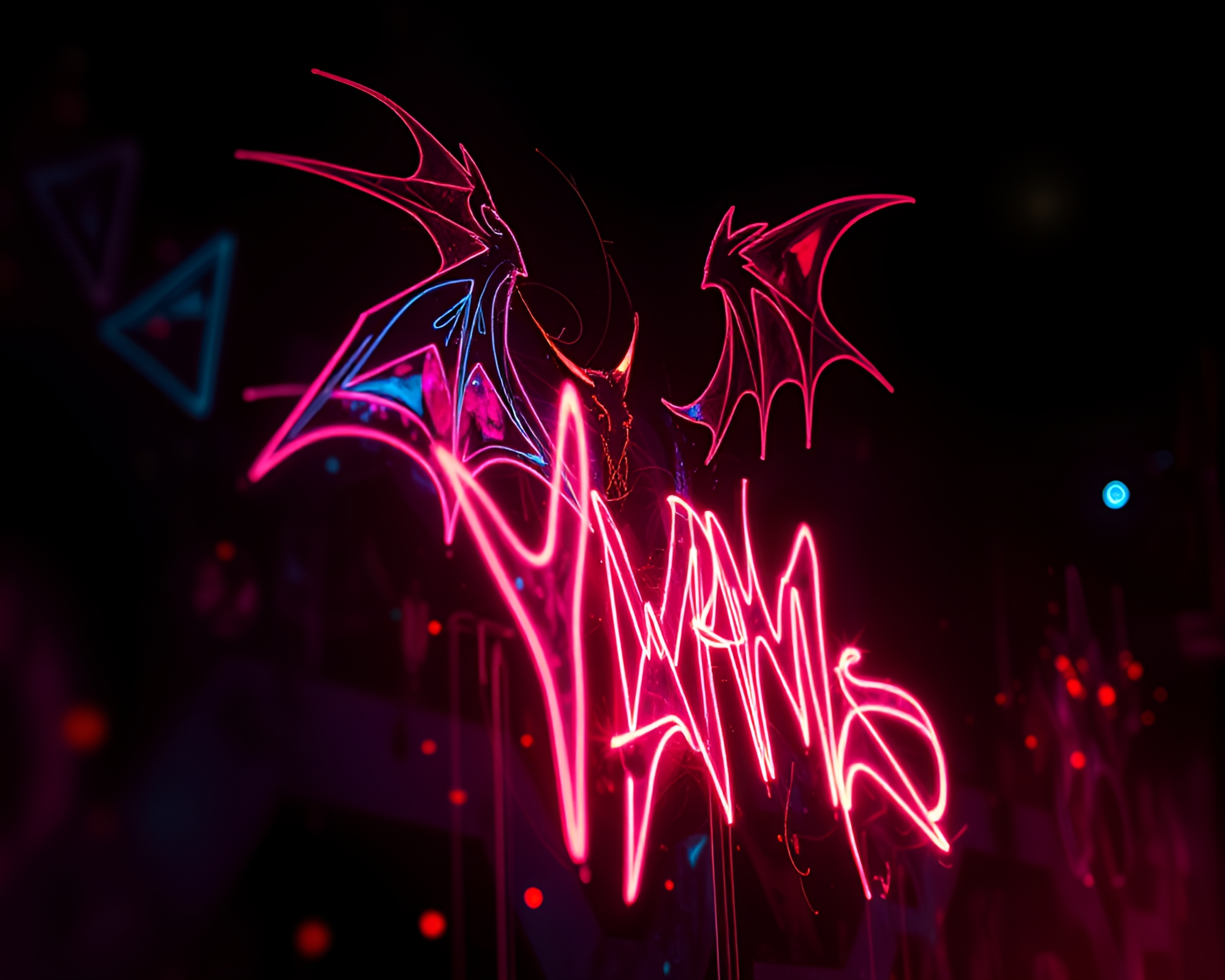 Neon Nymph in Fractal Glow – free AI stock image