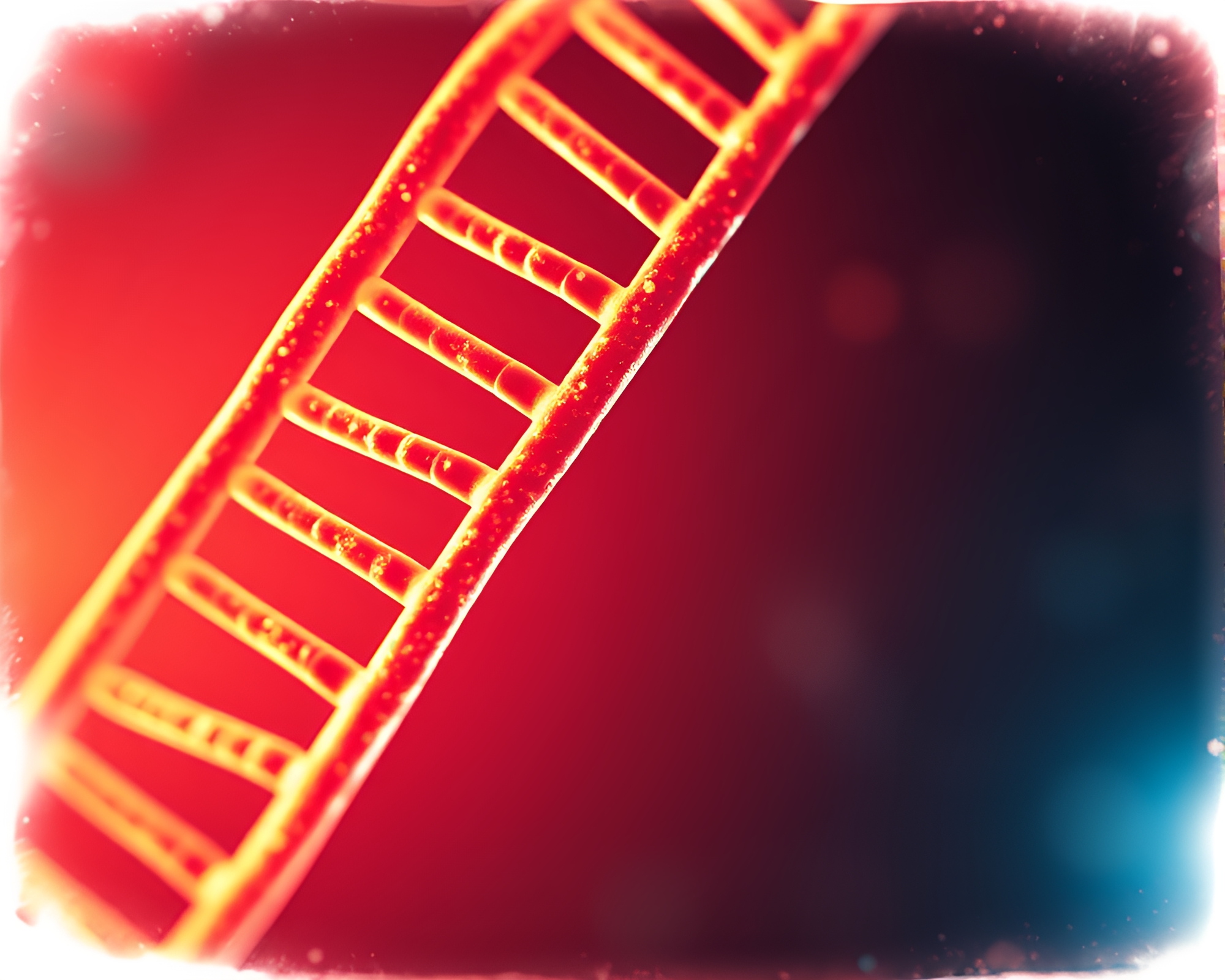 Grunge DNA Helix Vignette: 90s Overexposed Brightness – free AI stock image