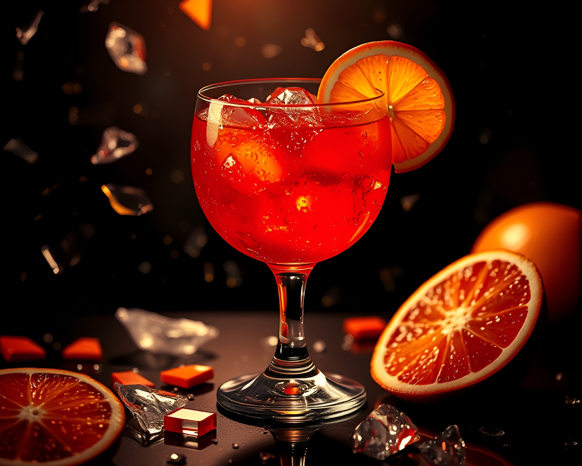 Pixel art cocktail with dramatic glass shards – free AI stock image