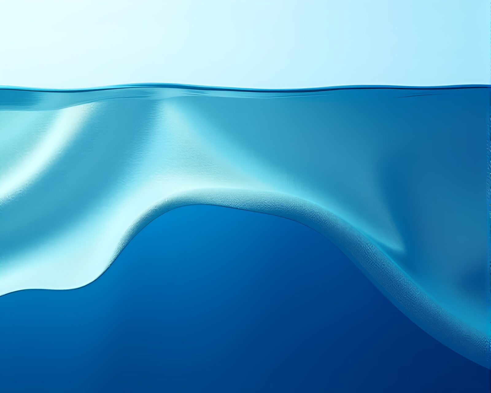 A tilted angle view of a submersible exploring the deep sea in low saturation