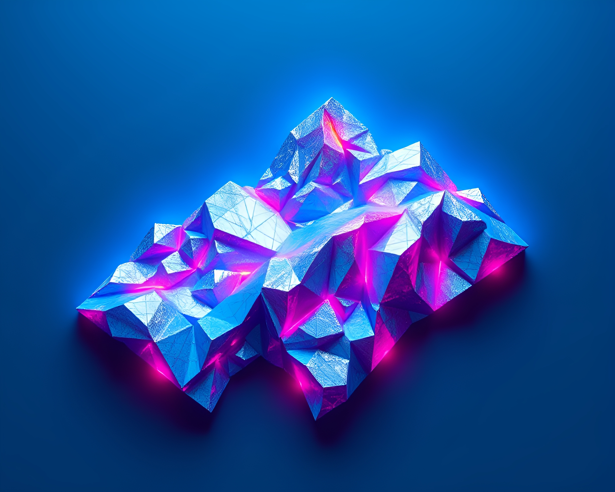 Glacier Wonderland with Silver Leaf Highlights – free AI stock image