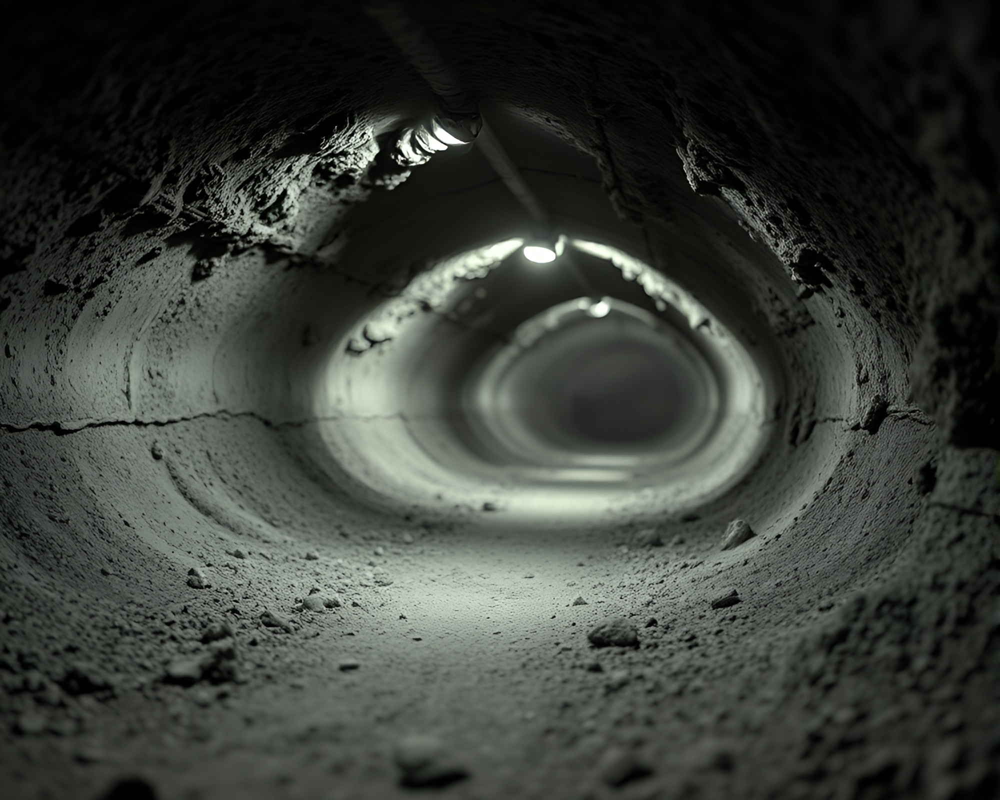 Eerie Underground Bunker Covered in Volcanic Ash – free AI stock image