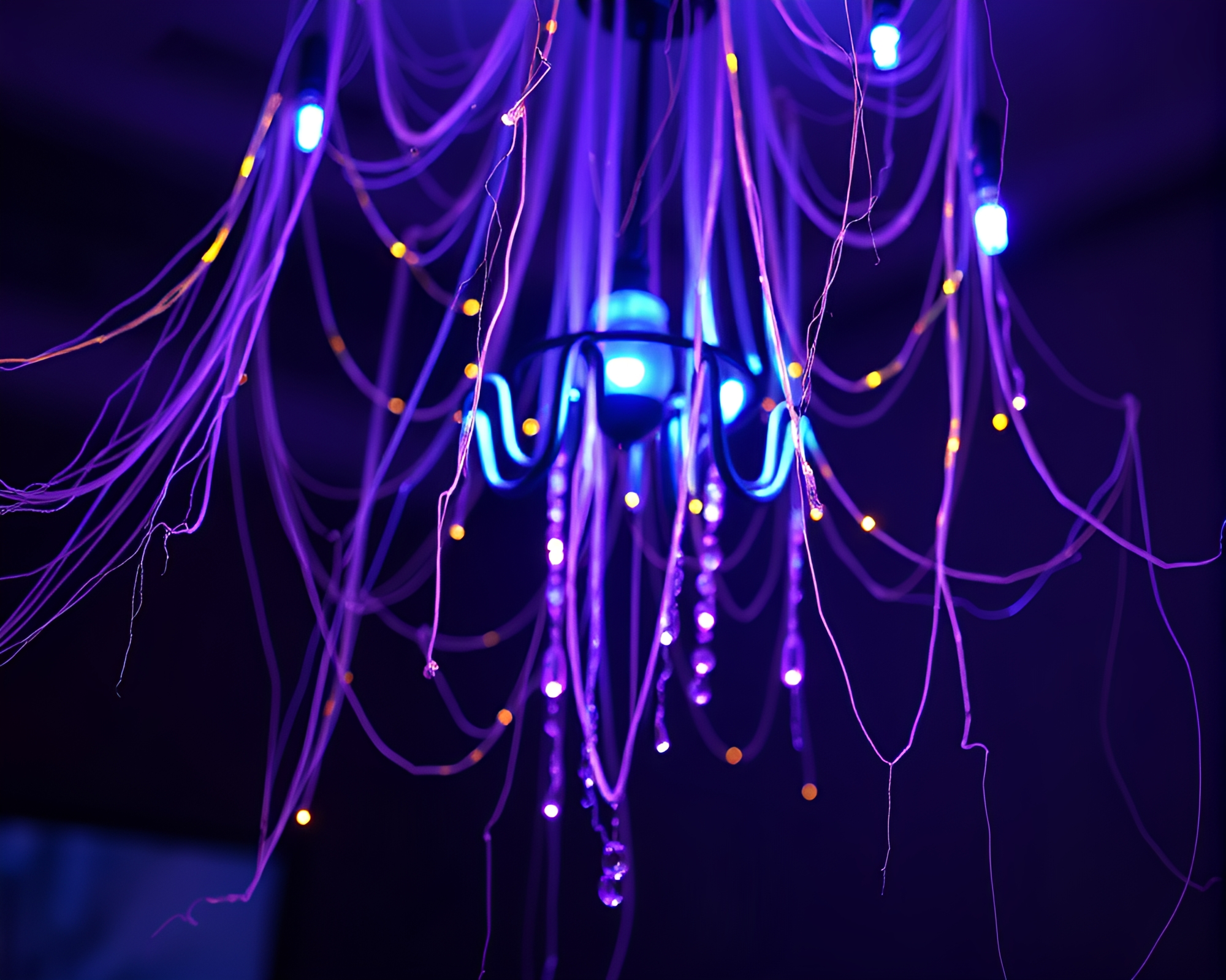 Neon Chandelier in Toon Shading – free AI stock image