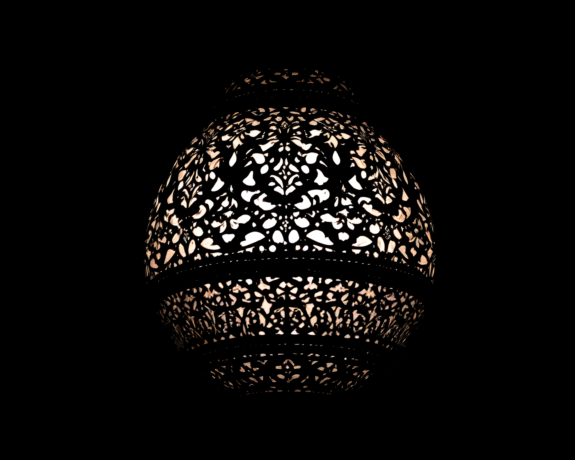 Intricate Beadwork Lamp Illuminated in Dramatic Engraved Style – free AI stock image
