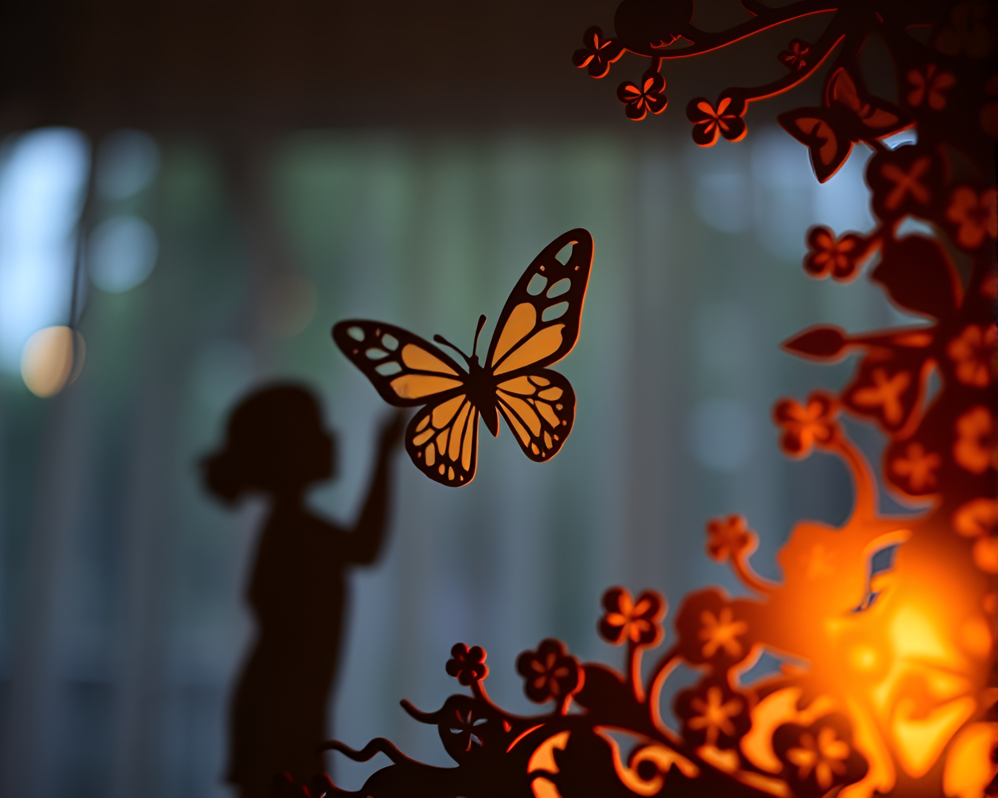 Mesmerizing Silk Butterfly Dance Captured in Rim Lighting – free AI stock image