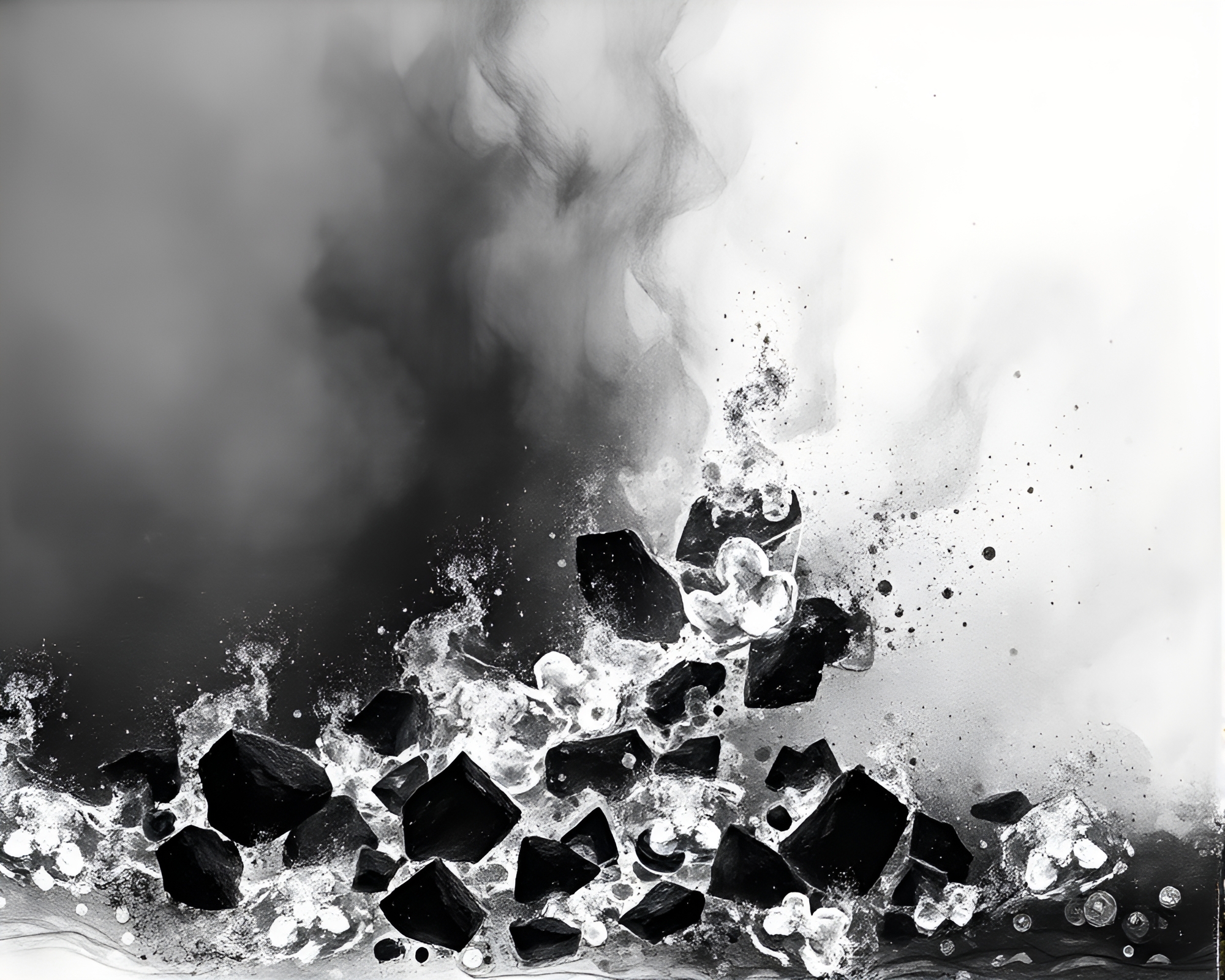 Android Embers: Lithographic Charcoal Composition – free AI stock image