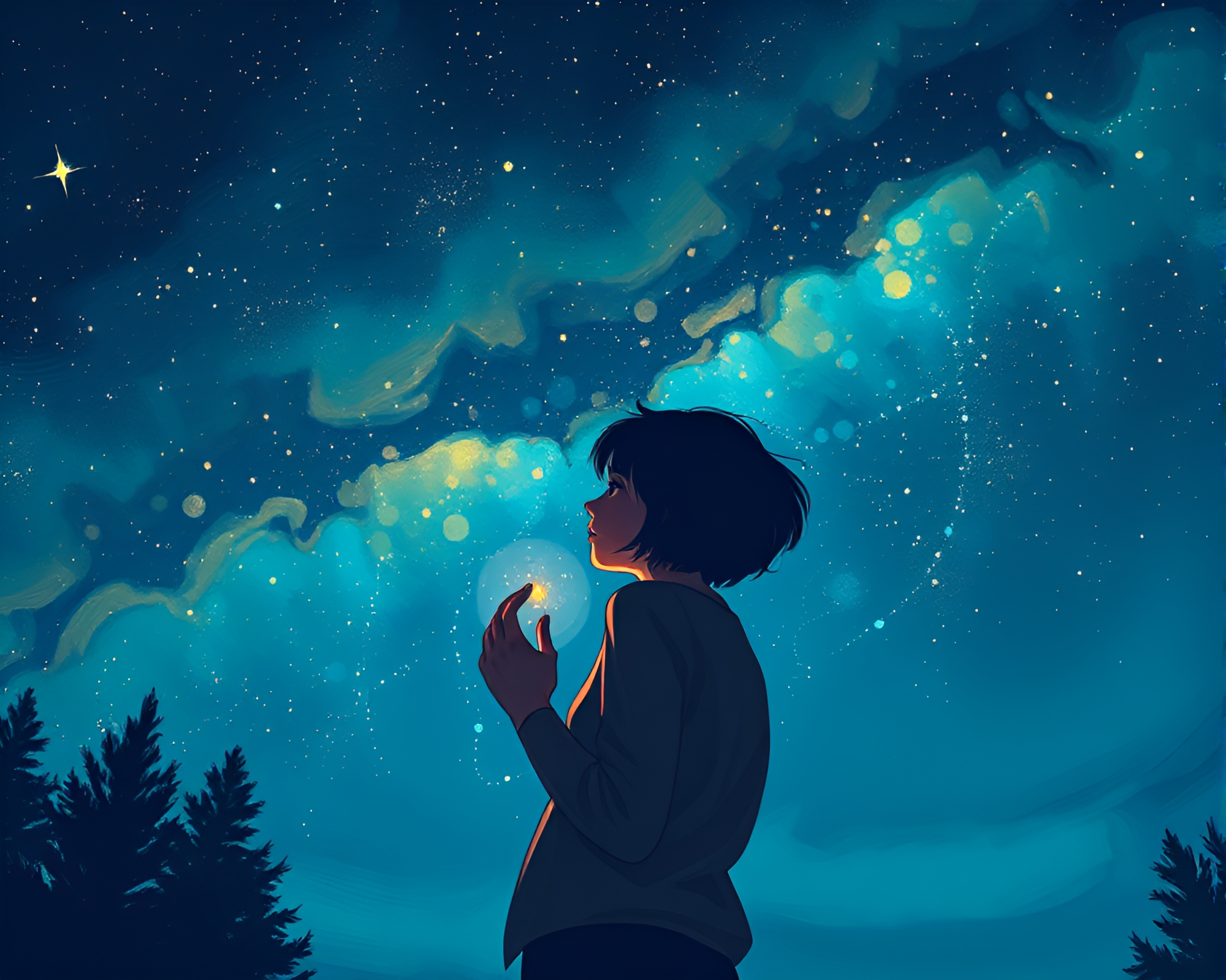 Enchanting Moment: Midnight Pocket Watch Glimmer – free AI stock image