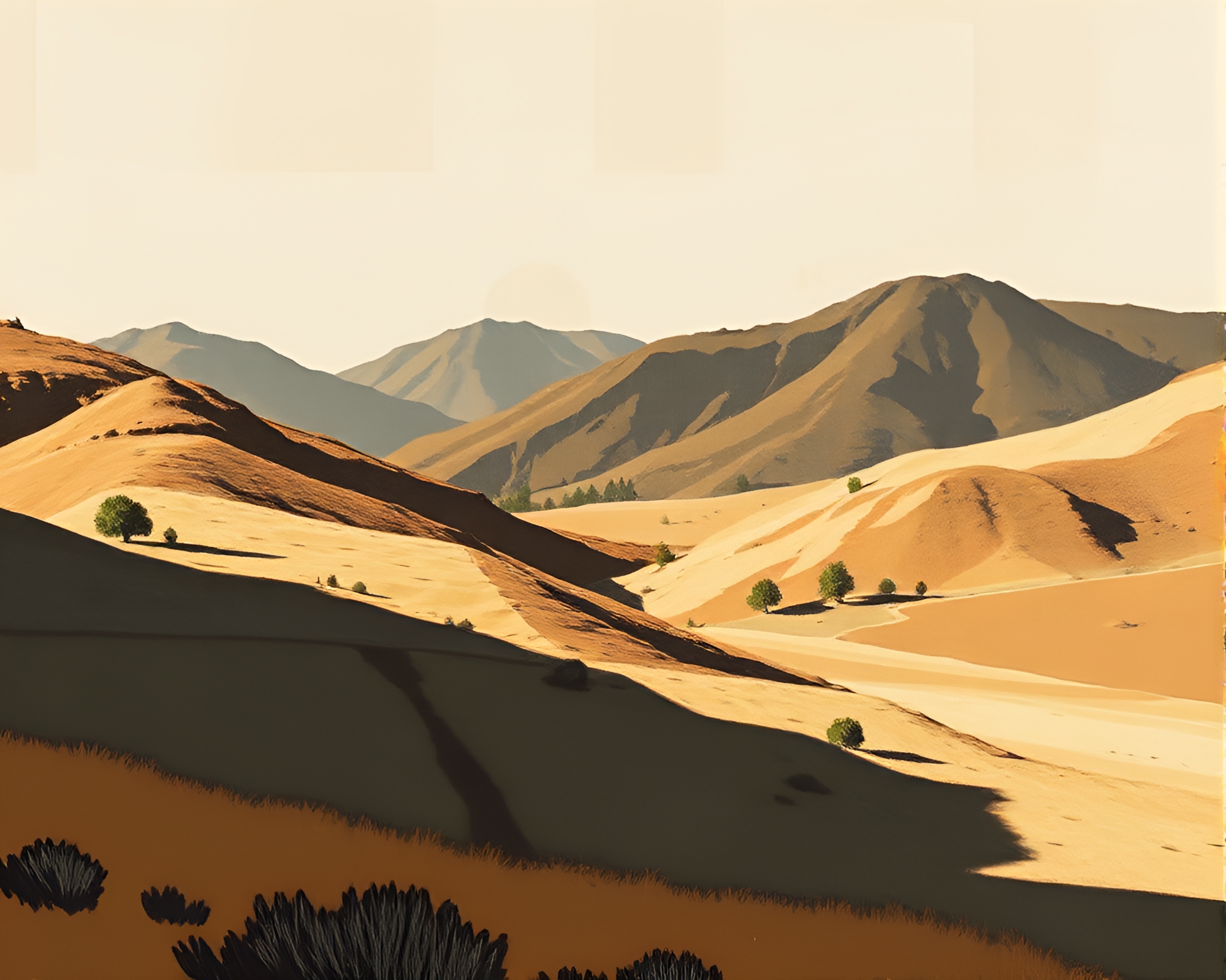 Valley Shadows: Oil-rich Écorché Study – free AI stock image