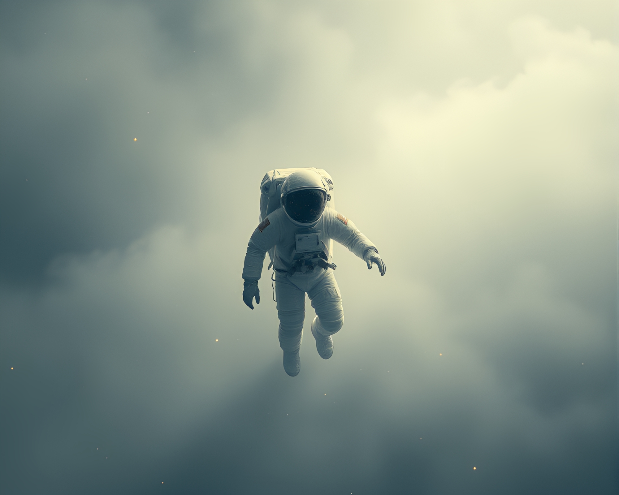 Intricate Algorithmic Art: Astronaut in Foggy Patterns – free AI stock image