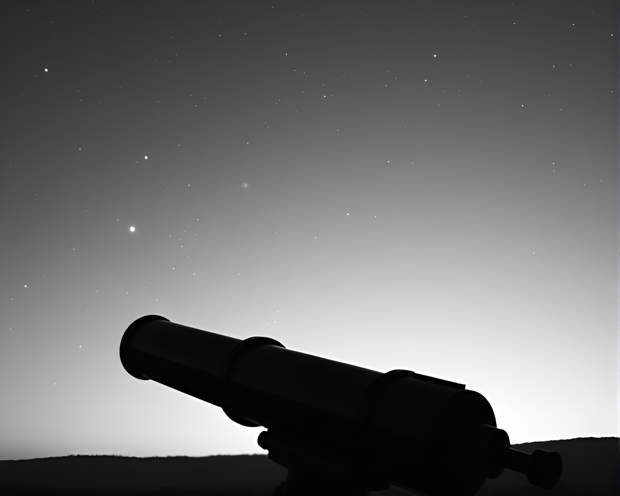 Vintage telescope amidst bubble clusters at sunset – free AI stock image