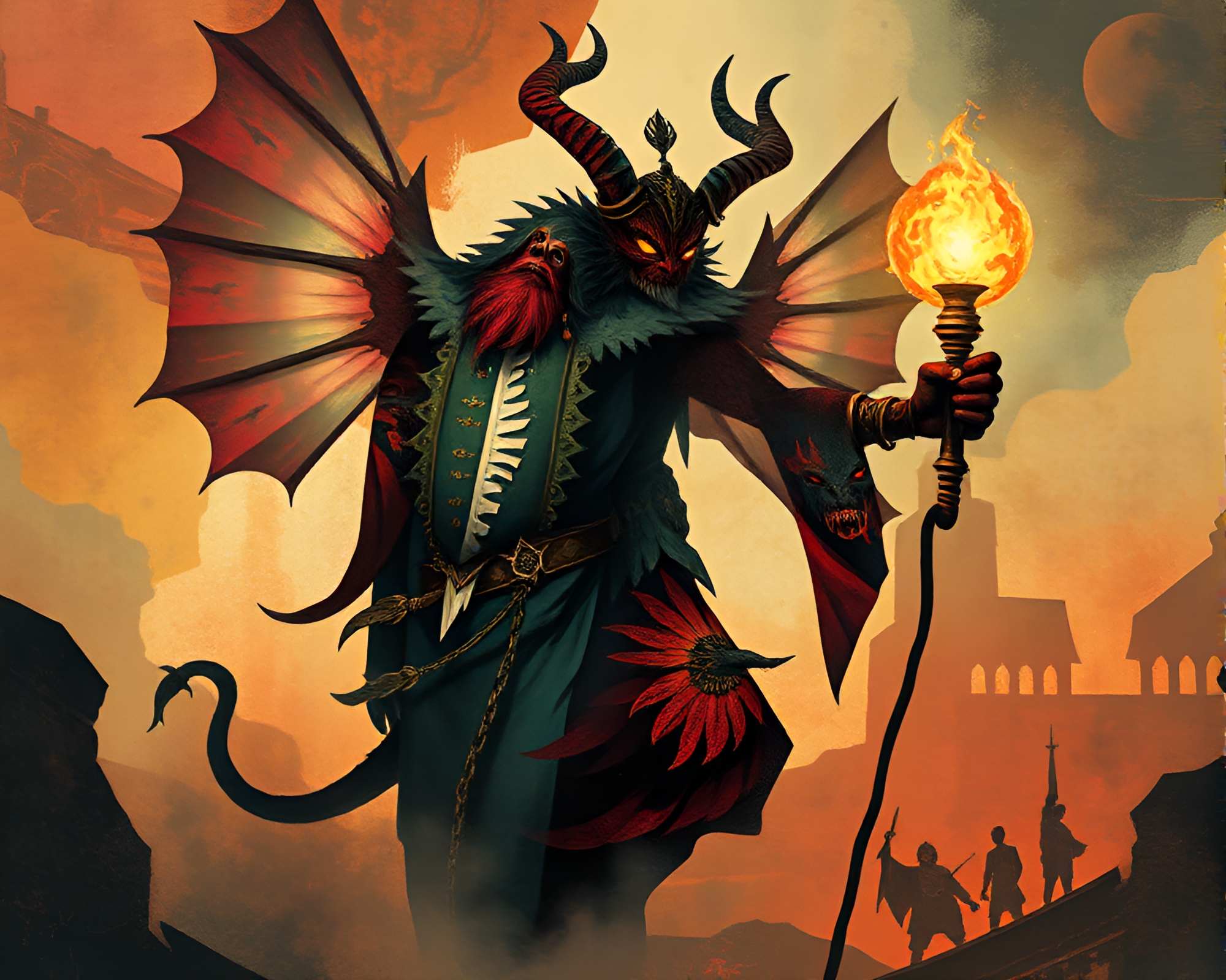 Fantasy Collage: Djinn in Hazy Ambient Light – free AI stock image