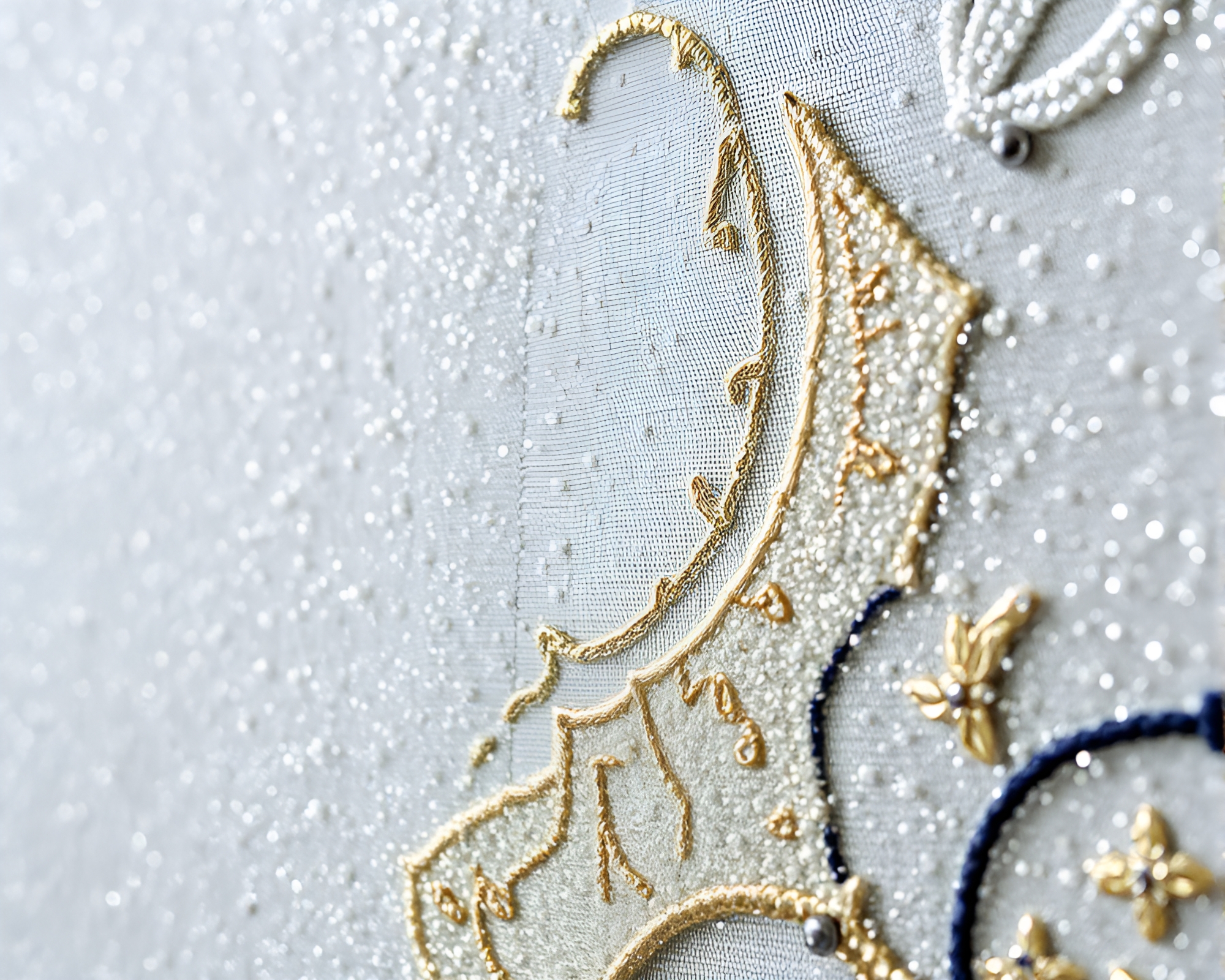 Embroidered Submersible: Stardust Shimmer Divisionism – free AI stock image