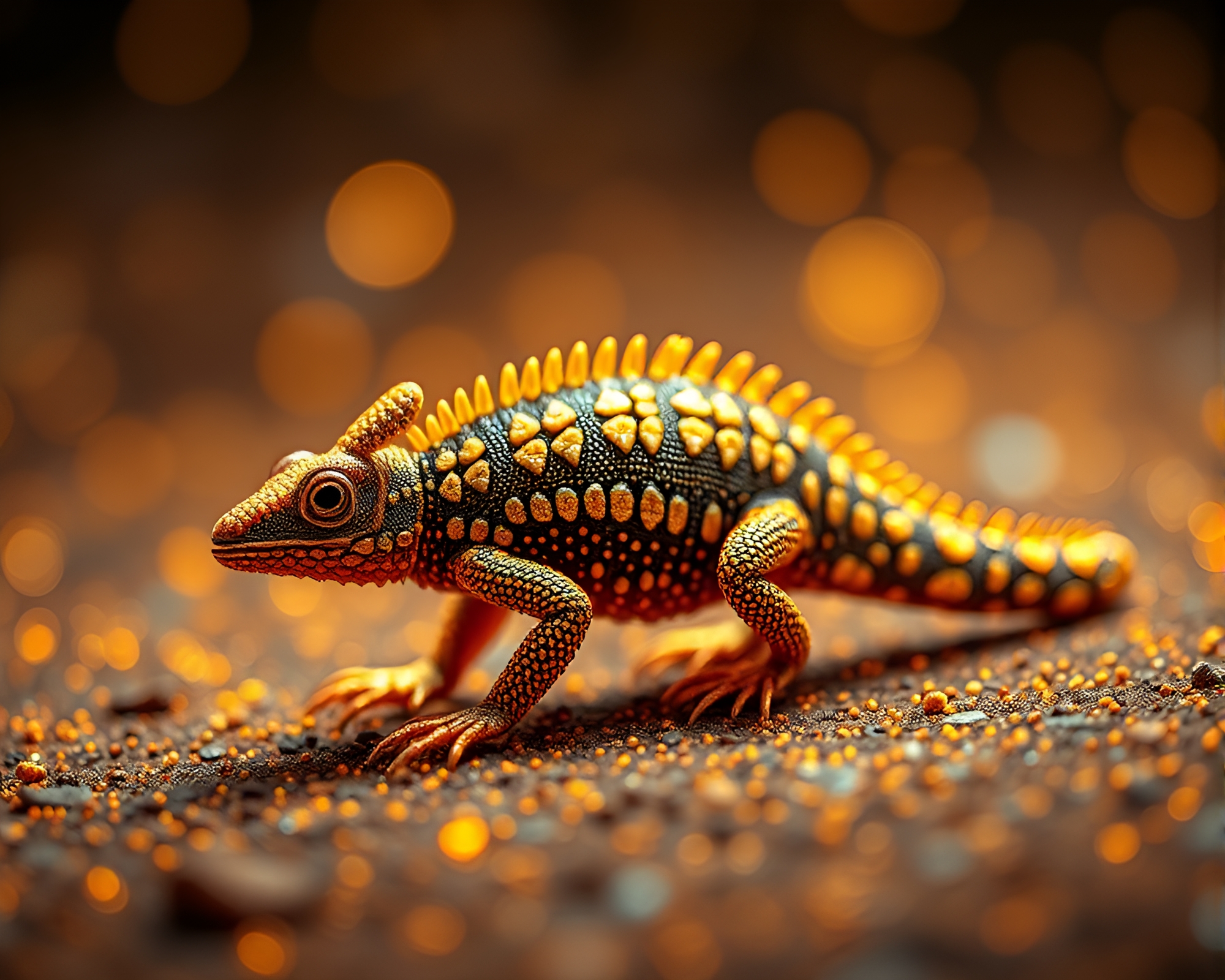 Armadillo in Particle Simulation Depth Layering Composition – free AI stock image