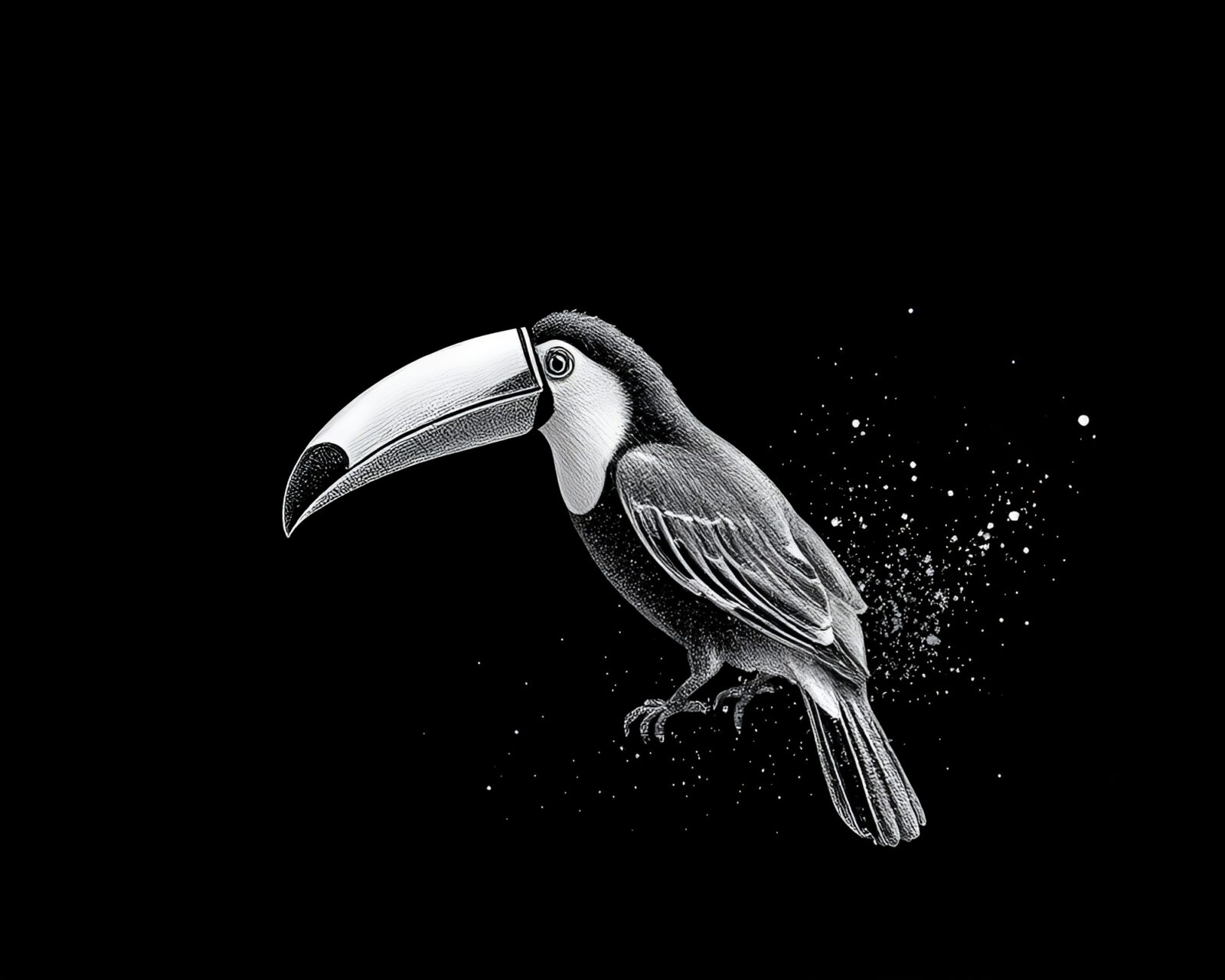 Majestic Toucan in dusty light with intricate AI design