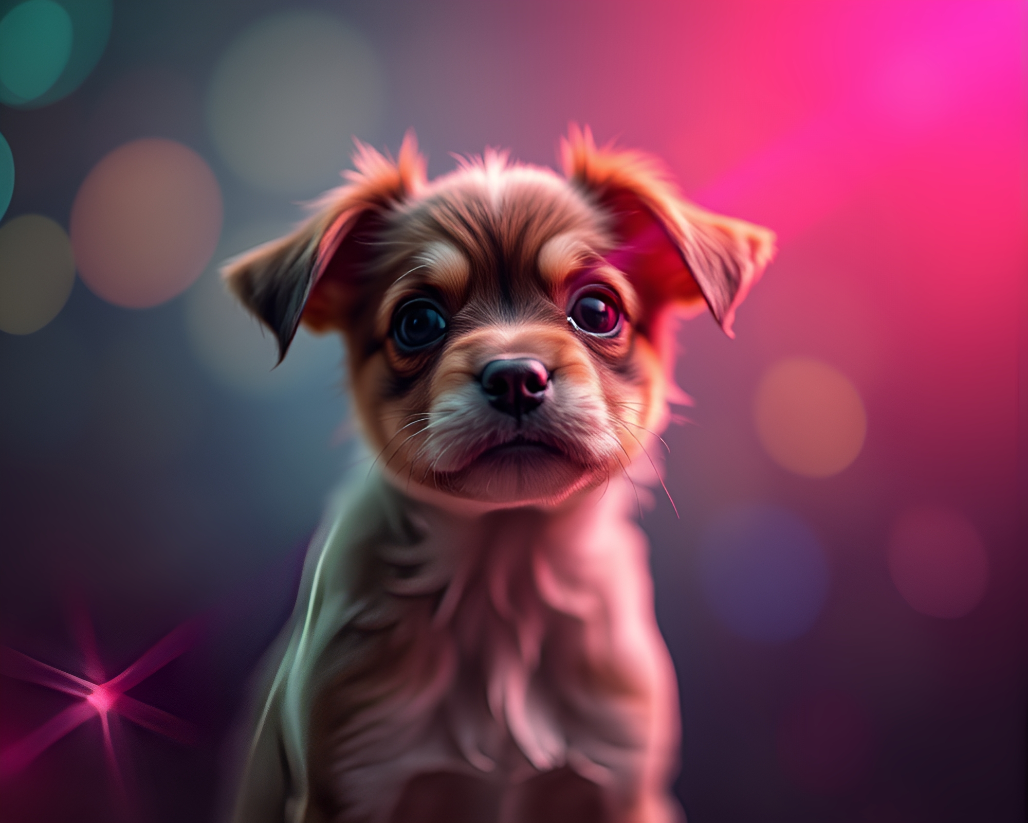 Ethereal Holographic Pet in Starburst Colors – free AI stock image