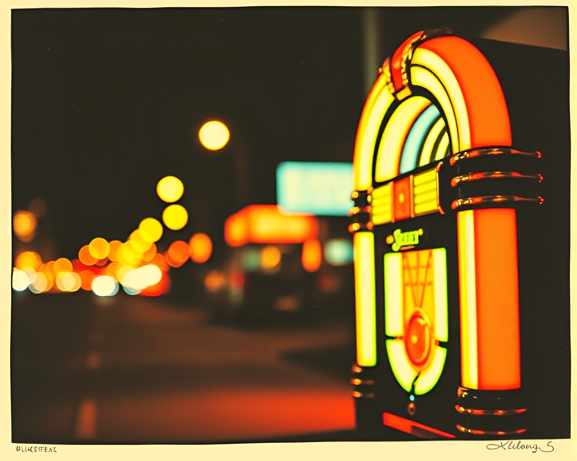 Vintage Jukebox with Dreamy Light Leaks – free AI stock image