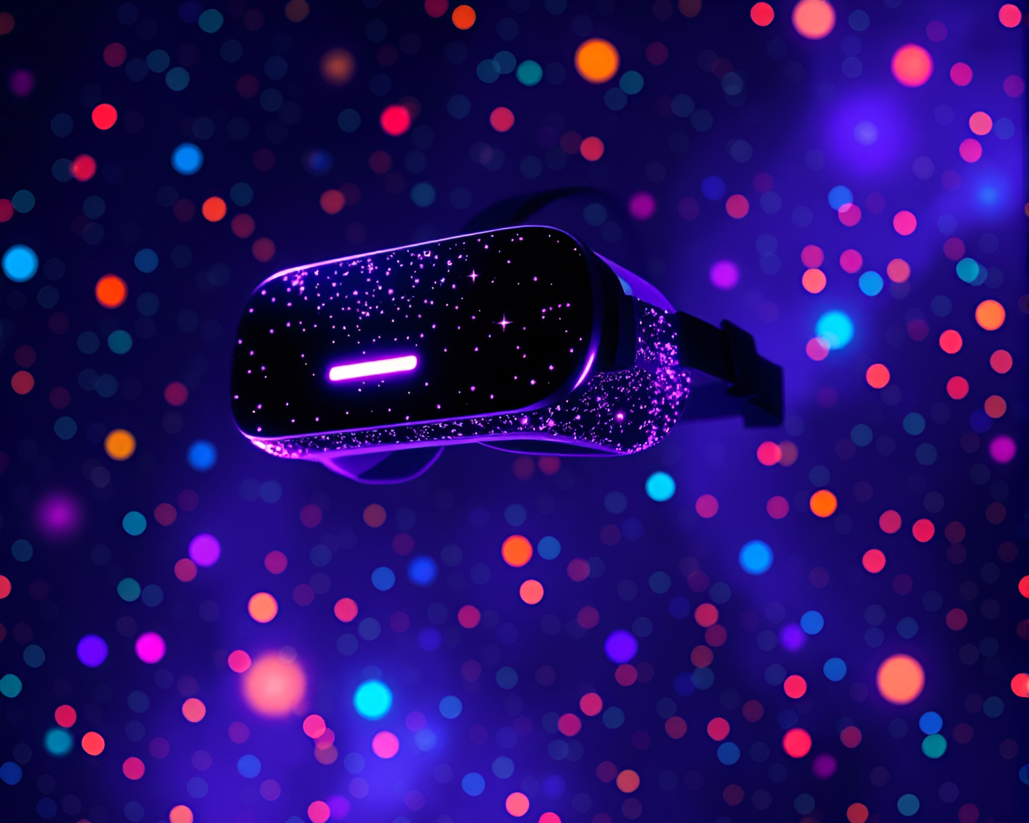 Virtual Galaxy VR Hub with Ultraviolet Screenprint Dots – free AI stock image