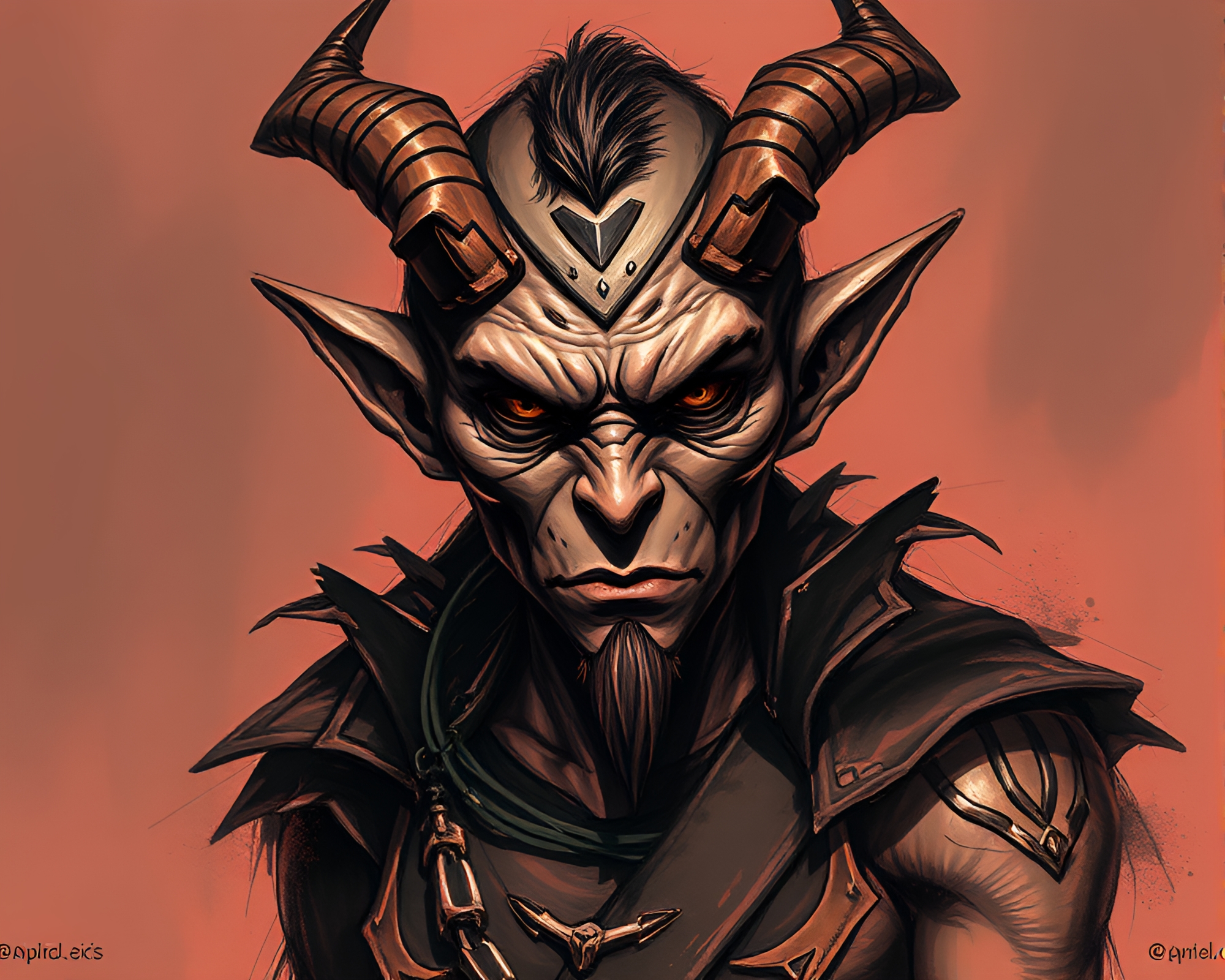 Goblin King in Rose Gold: Charcoal Graphic Novel – free AI stock image