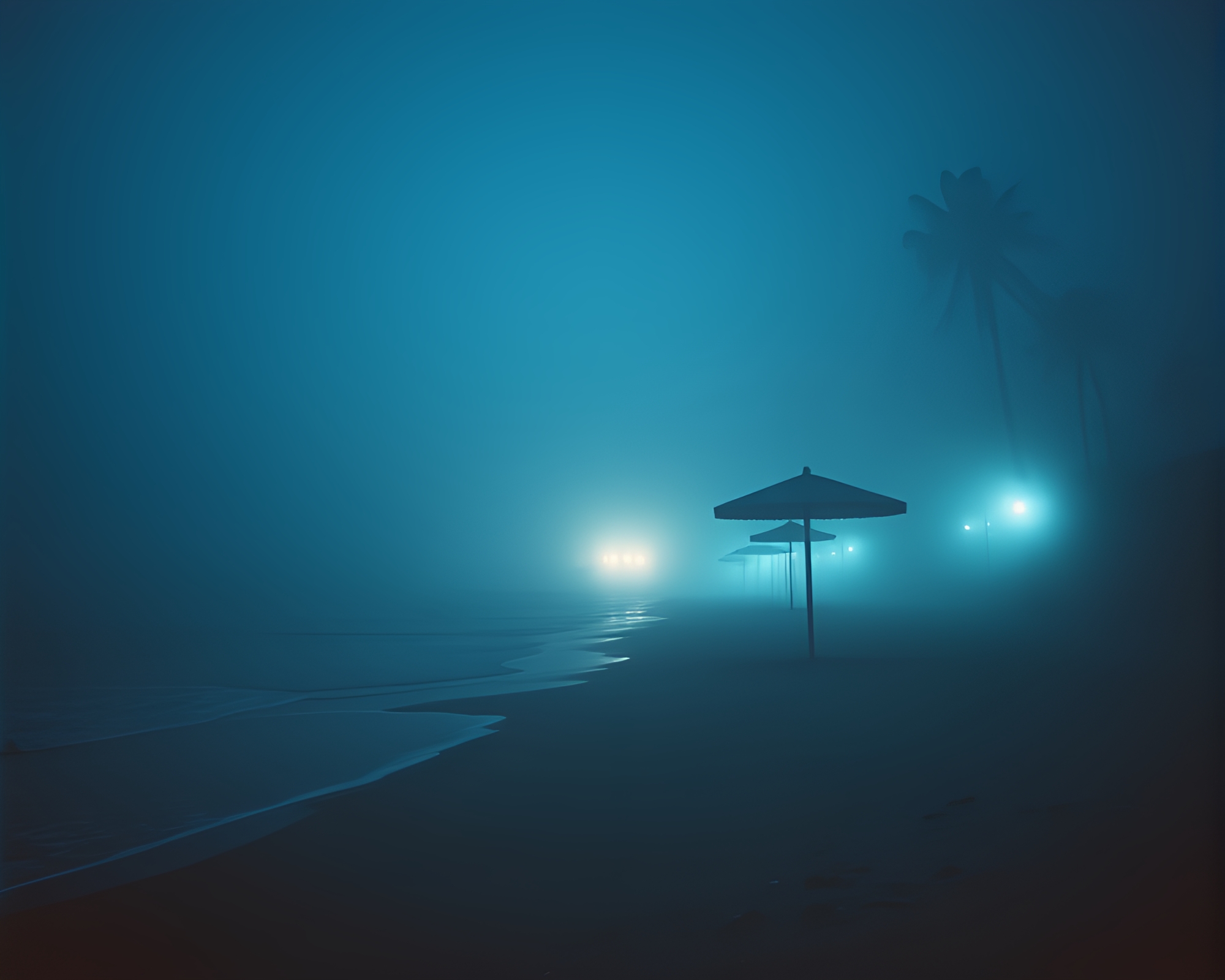 Ethereal Beach Steam: A Film Noir Fantasy – free AI stock image