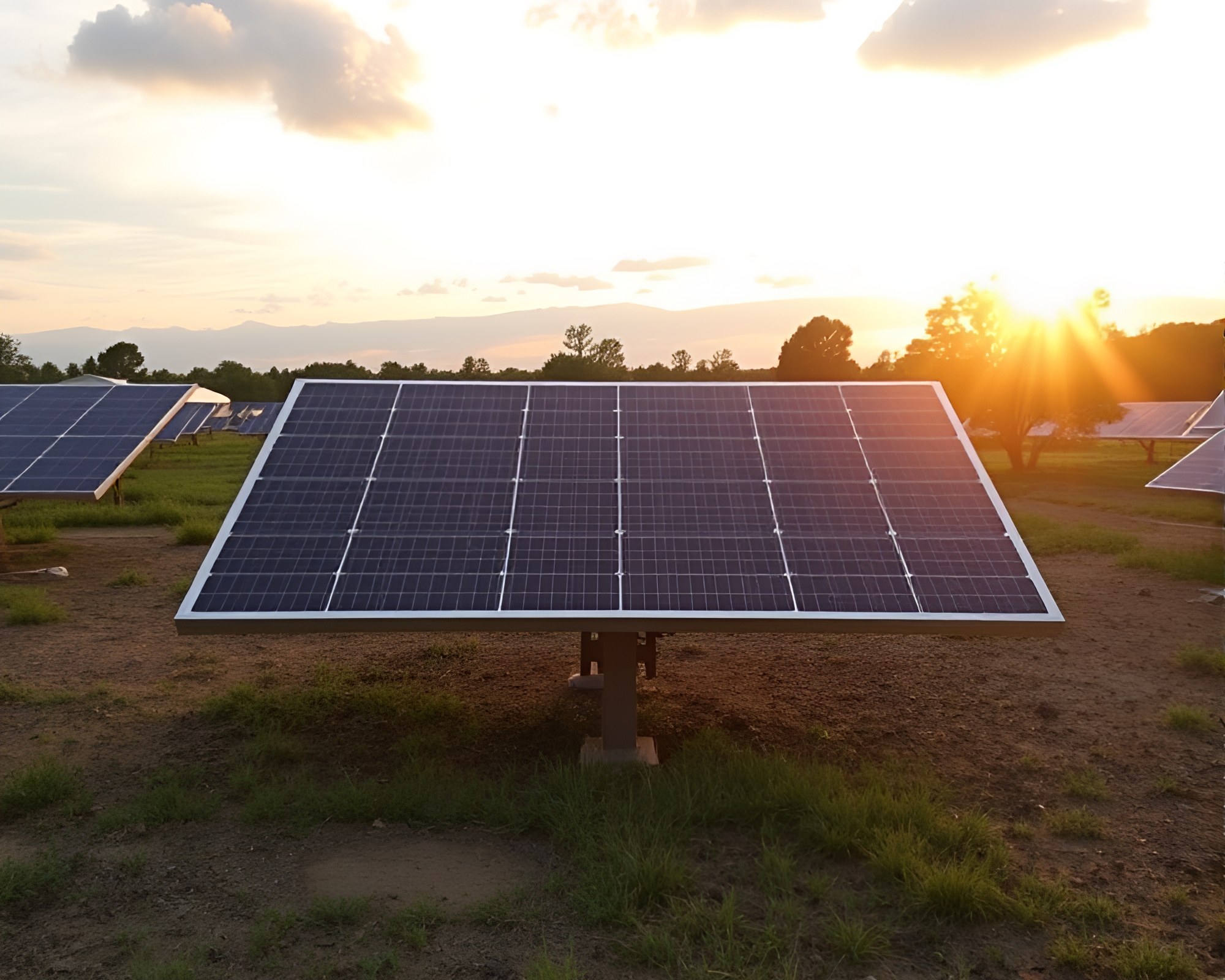 Off-Center Solar Array: A Modern Screen Printed Scene – free AI stock image