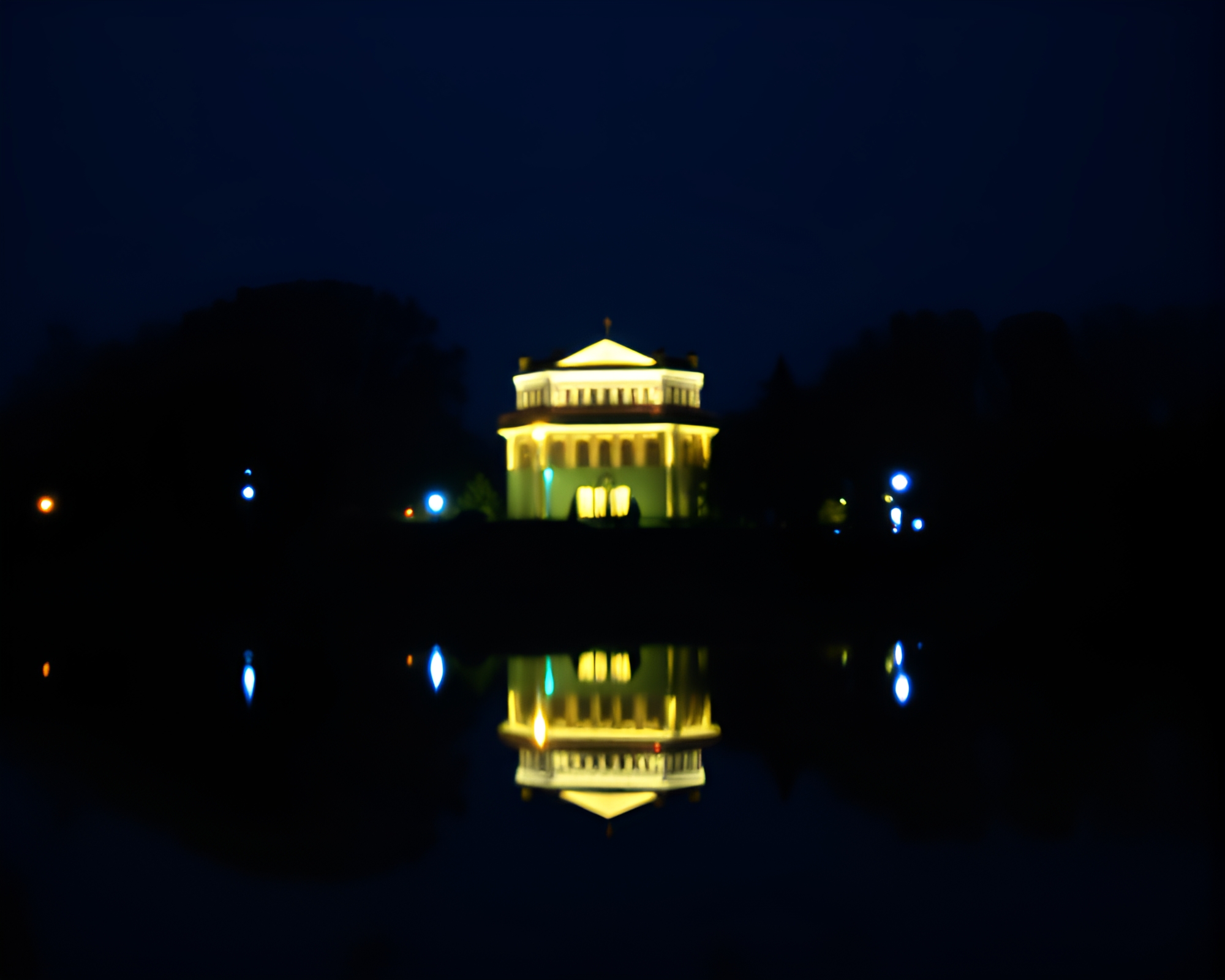 VHS Distortion Plateau Silhouette at Blue Hour – free AI stock image