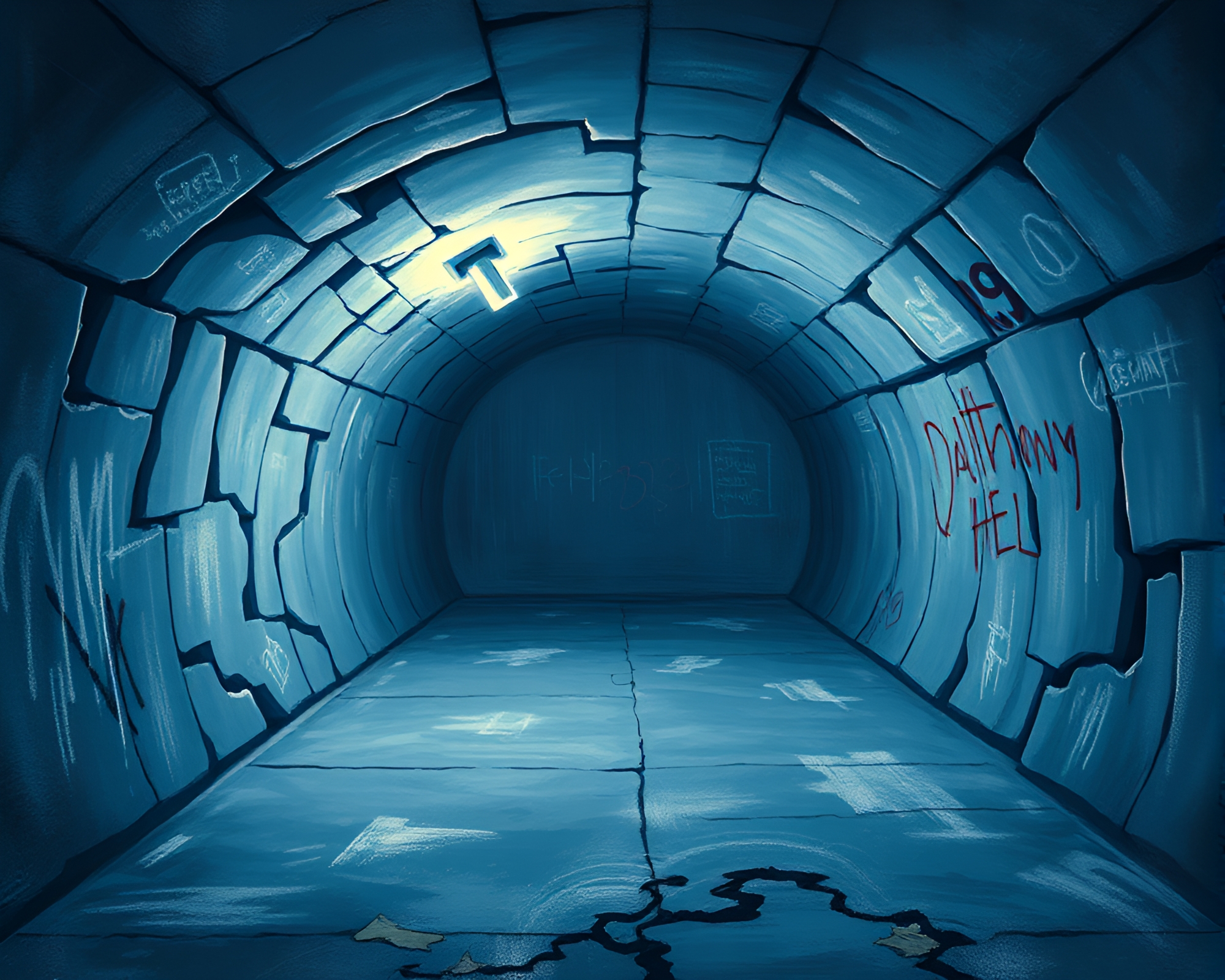 Graffiti Street Art in Abandoned Bunker – free AI stock image