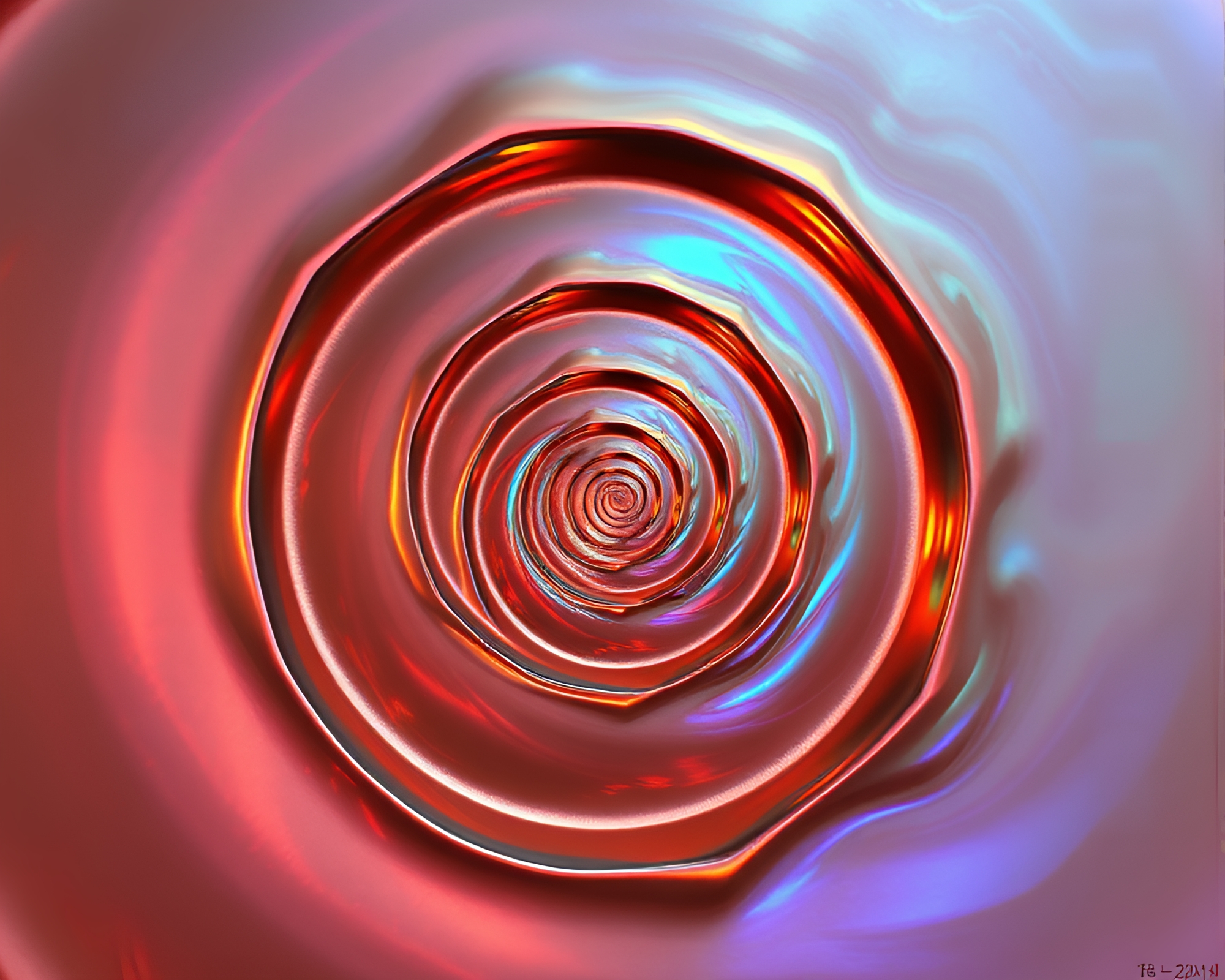 Fibonacci Spiral in Iridescent Savannah Landscape – free AI stock image
