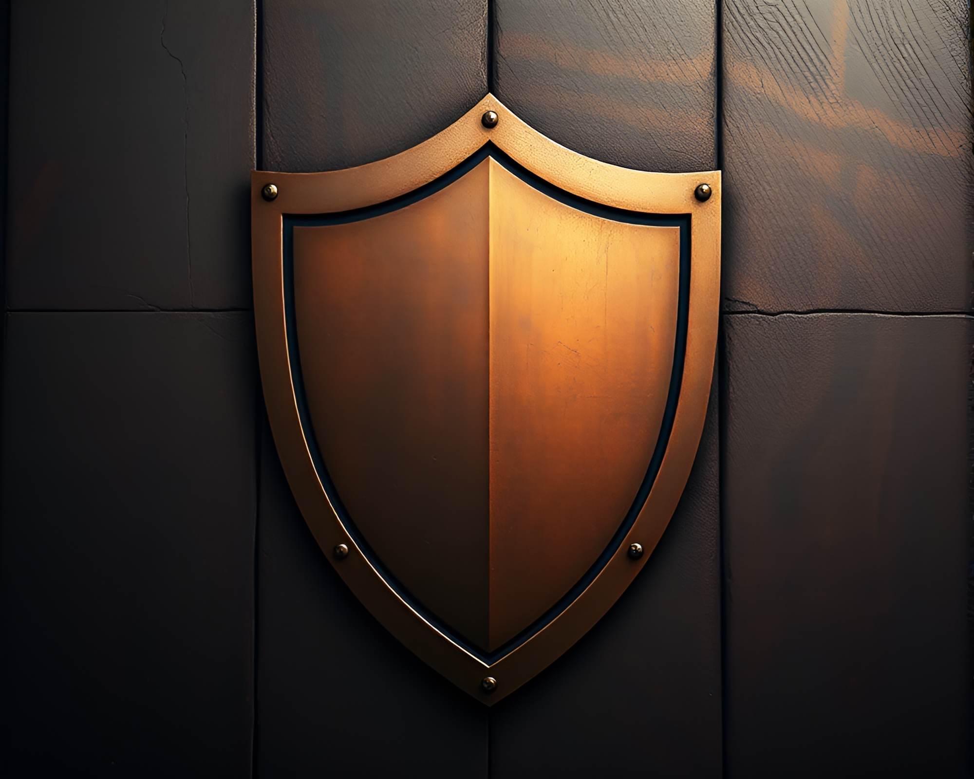 Ancient Shield with Bronze Sheen in Selective Color – free AI stock image