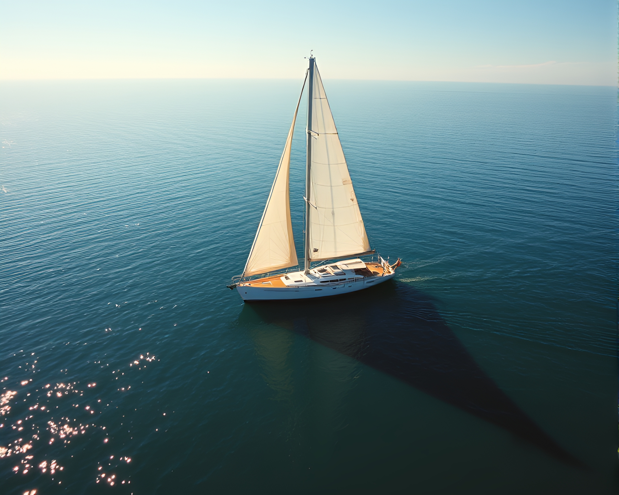 Aerial Solar Sailboat Adventure – free AI stock image