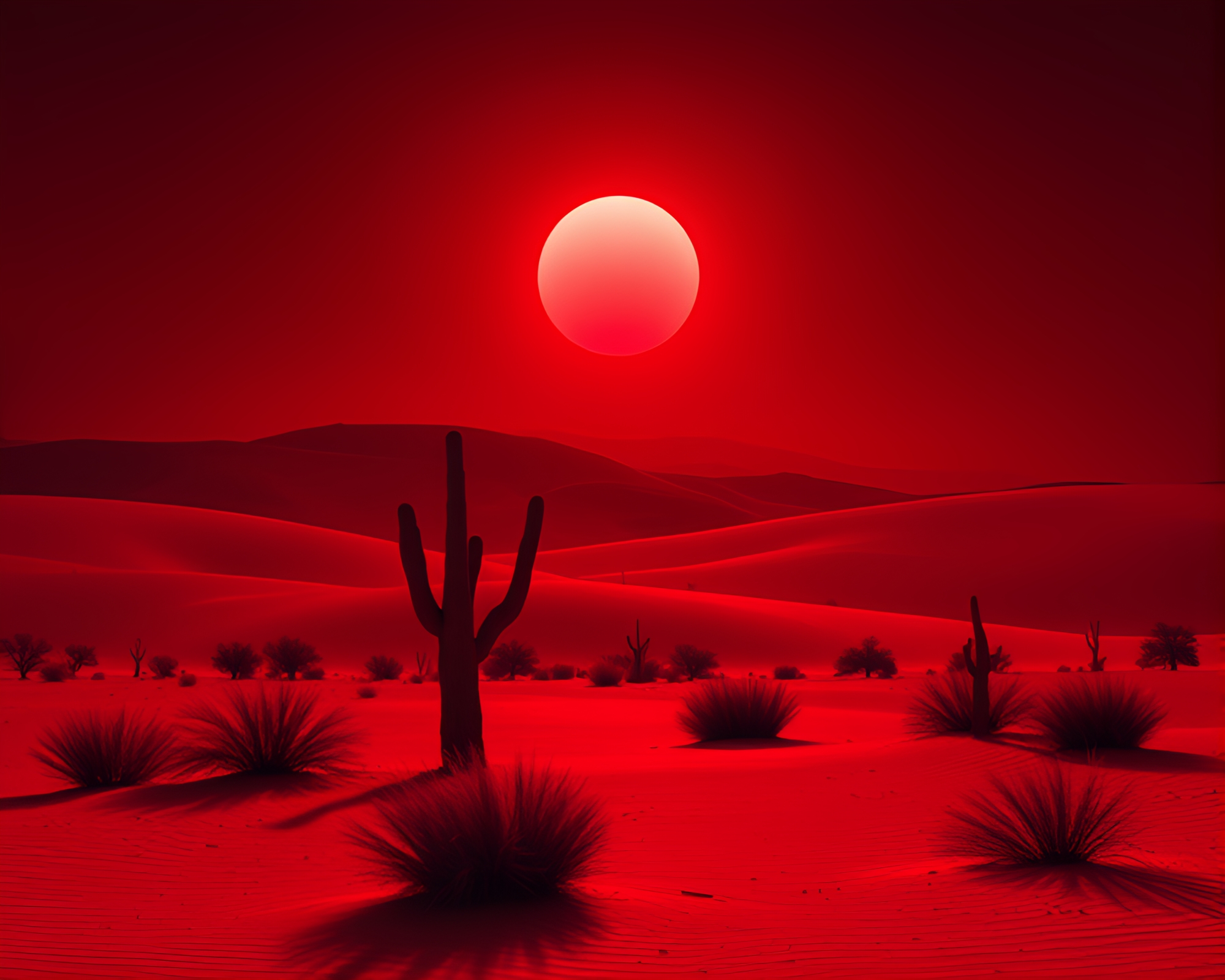 Desert Mirage: The Red Oasis – free AI stock image