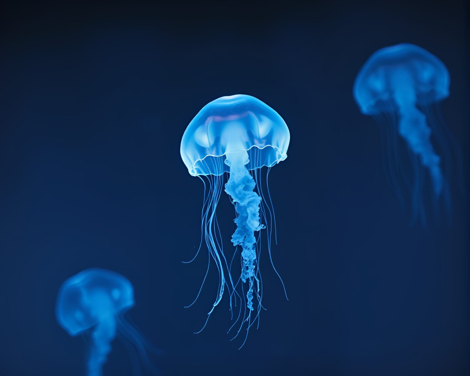Pastel-hued jellyfish superimposed on chalkboard with smudges