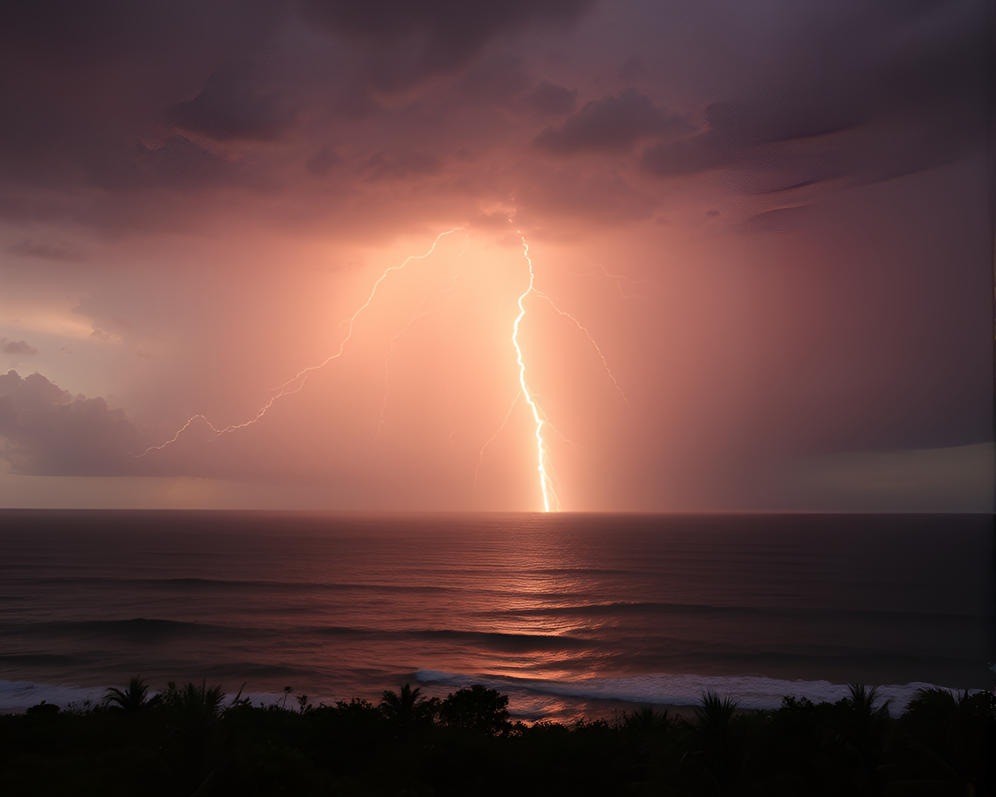 Dusky Thunderstorm: Golden Hour Contouring – free AI stock image