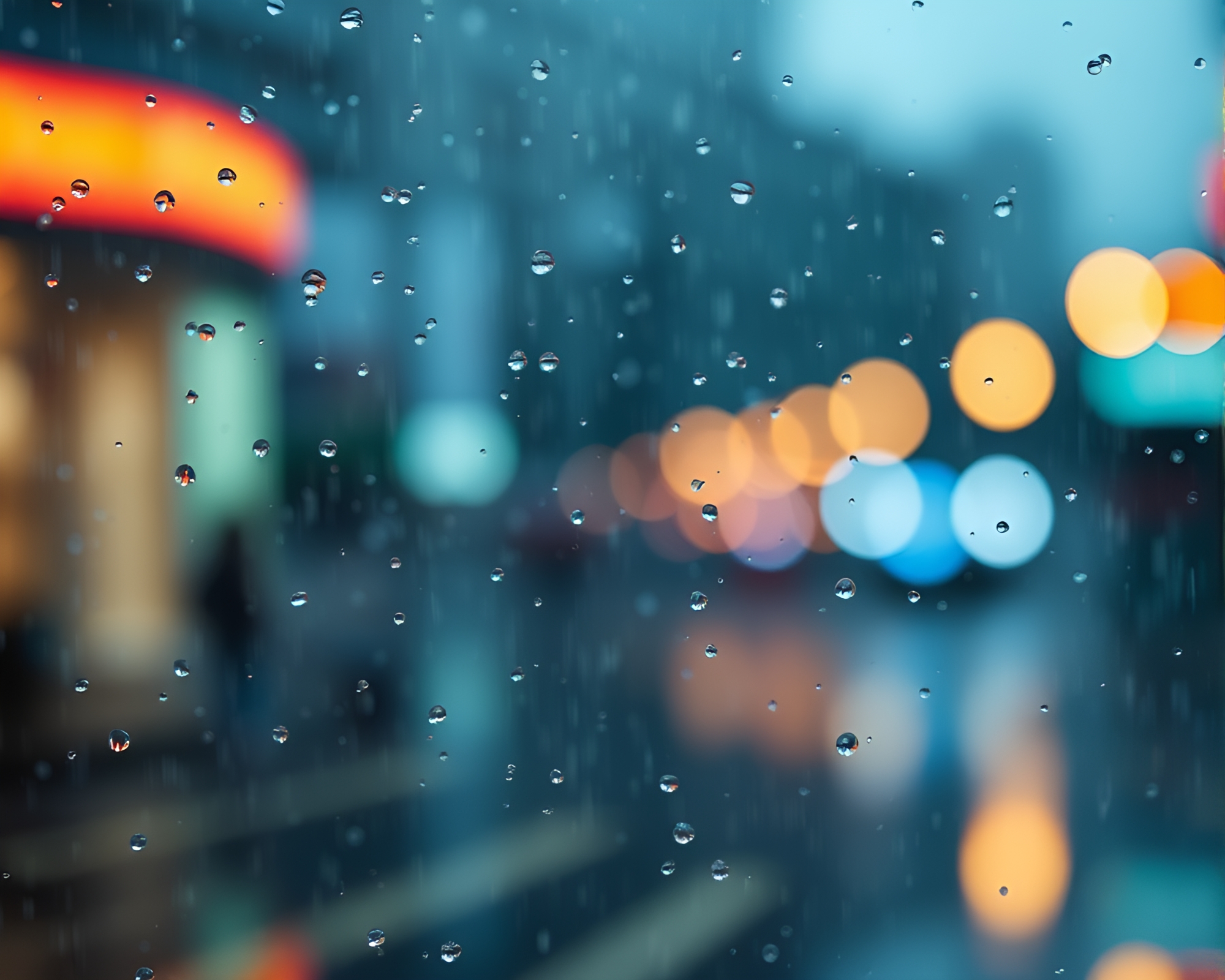 Android in Rain Droplets – free AI stock image
