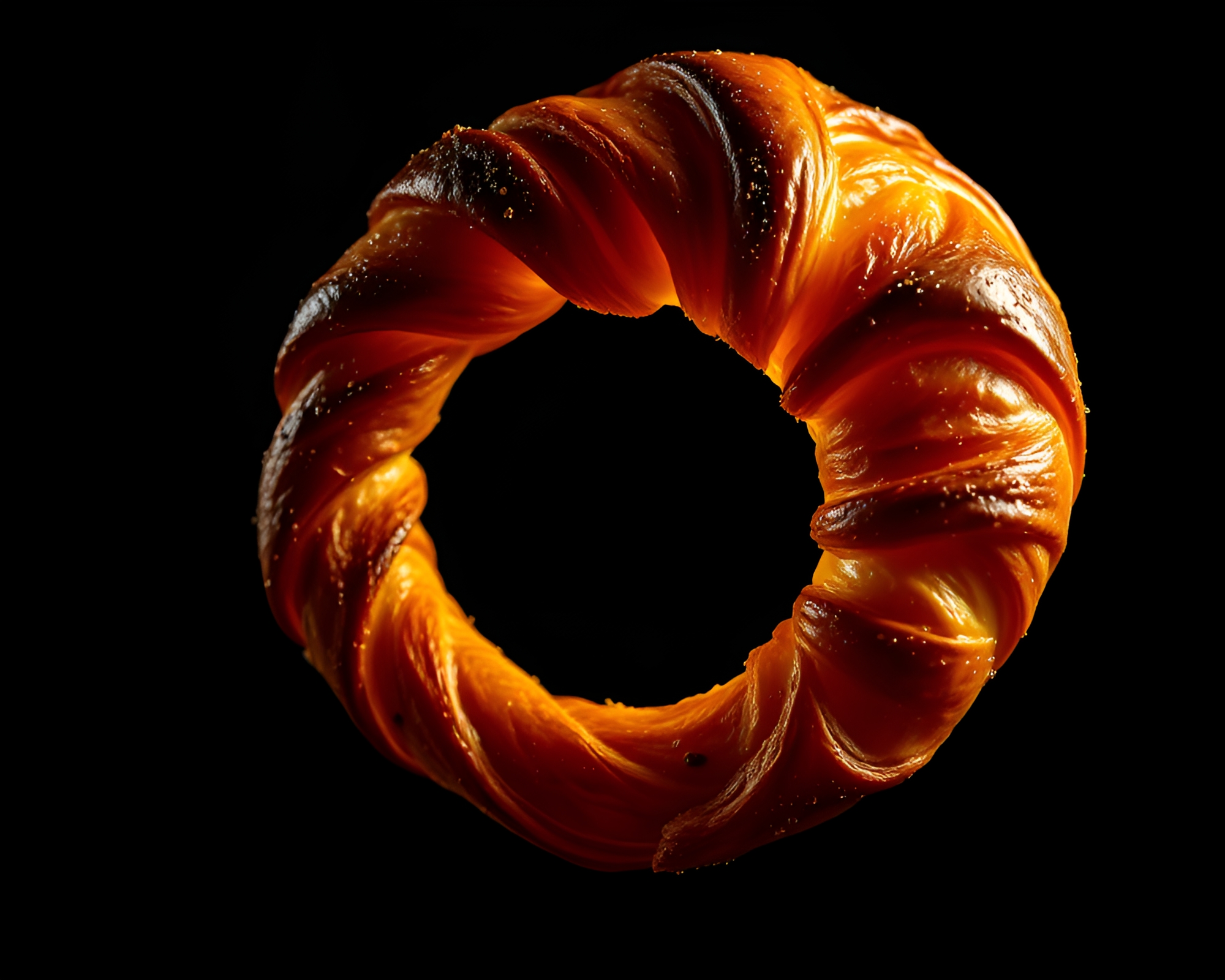 Spiraling Croissant Drama – free AI stock image