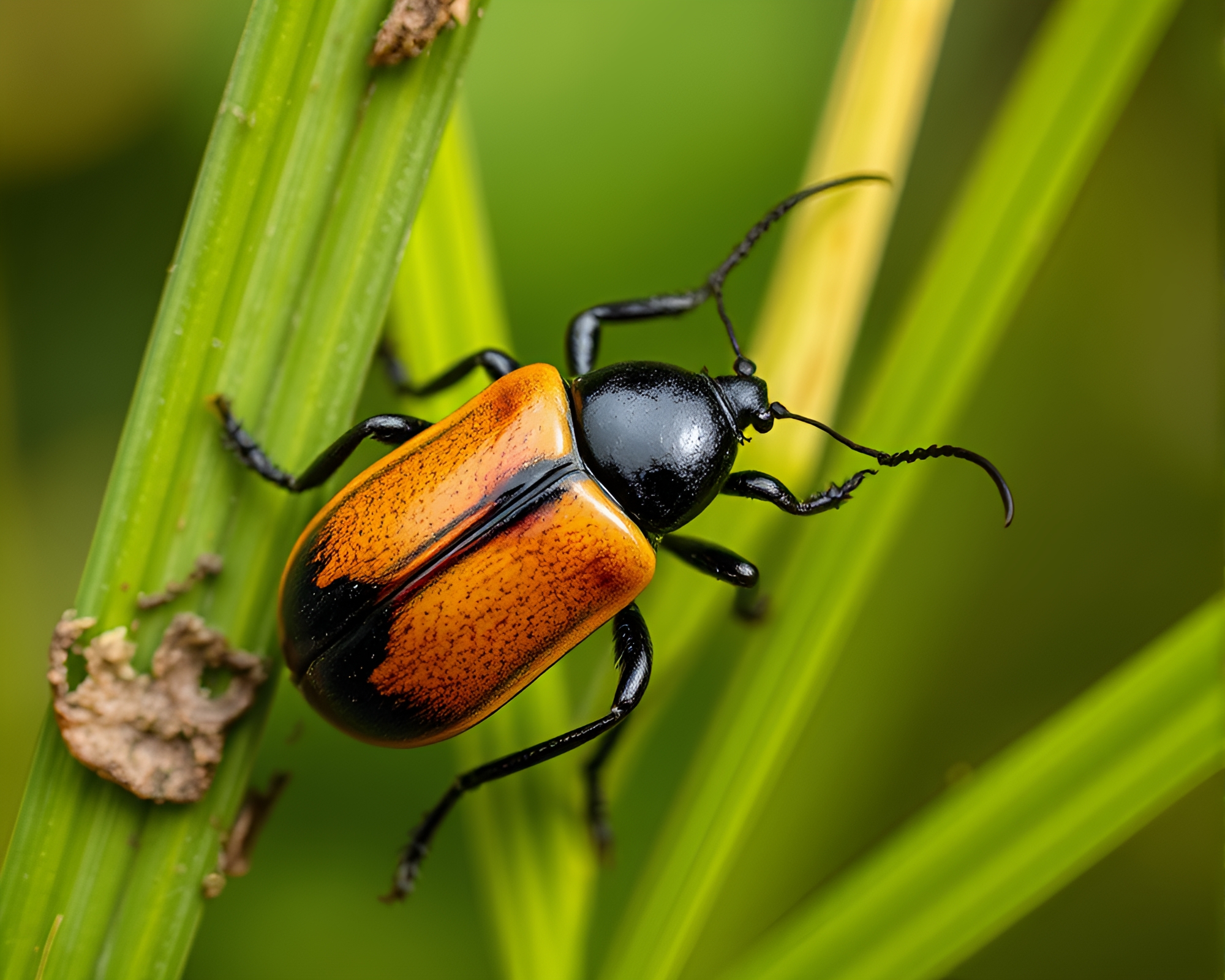 Beetle Framed by Natural Foliage – free AI stock image