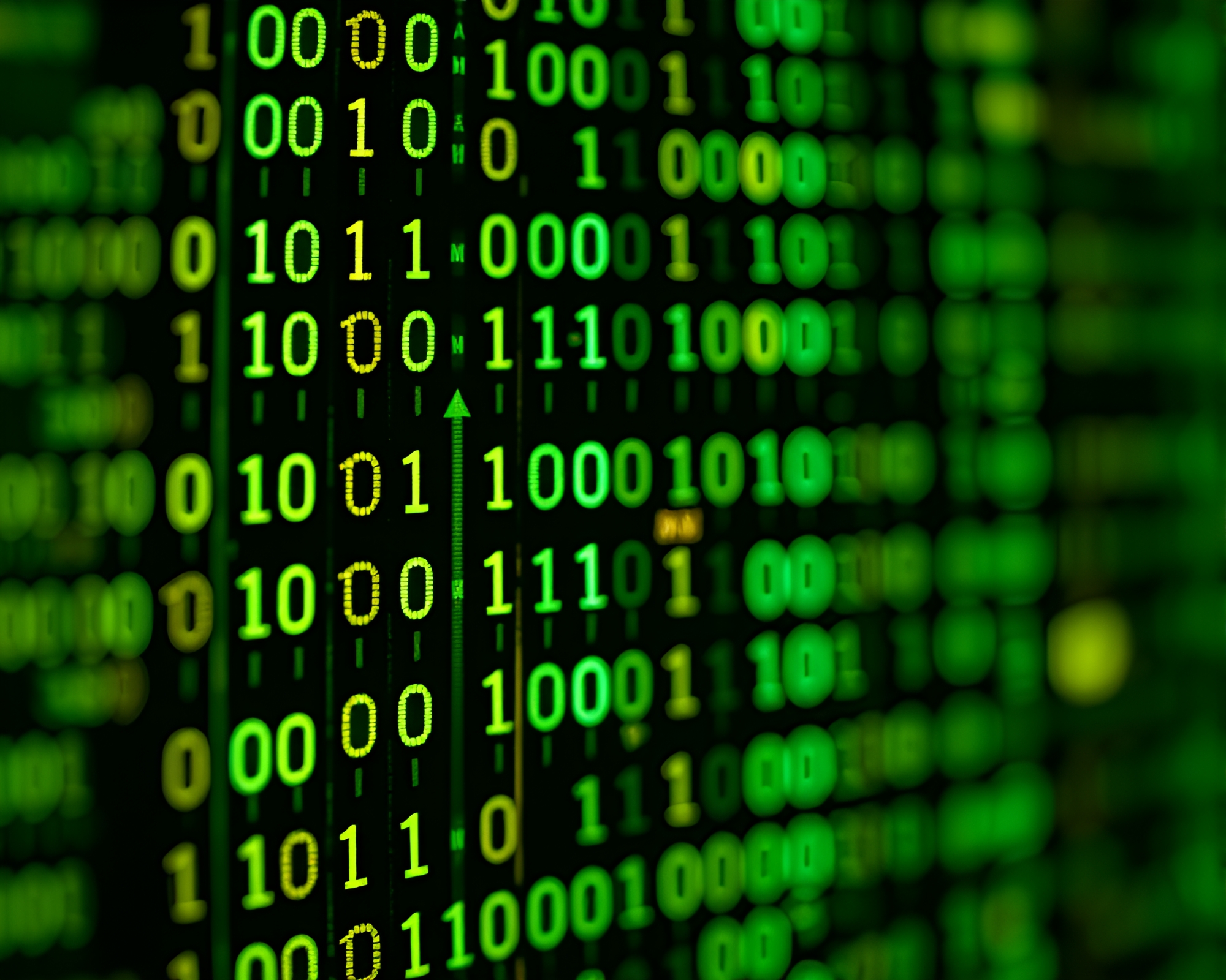 Binary Code Close-Up in Torchlight HDR Photography – free AI stock image