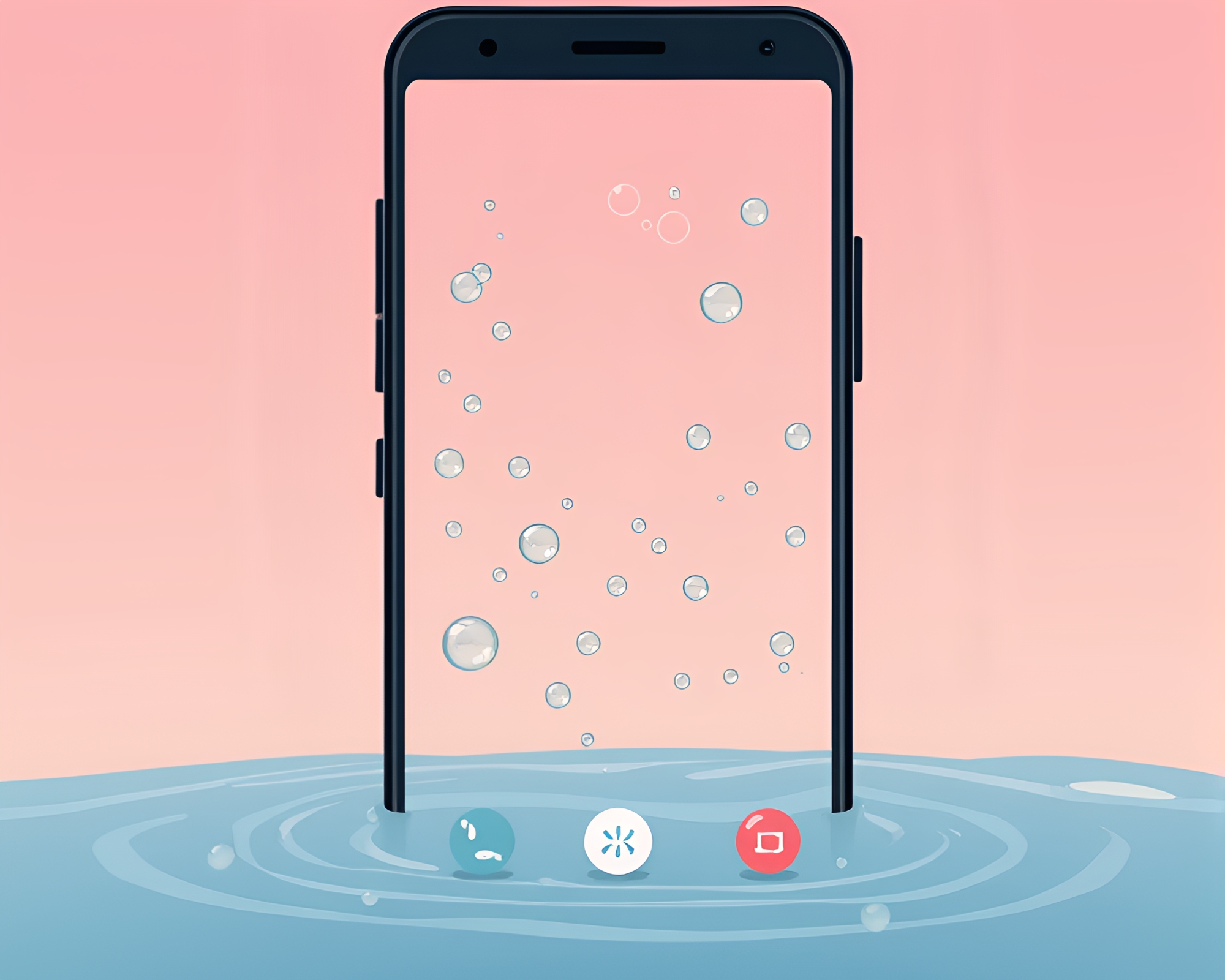 Android Girl amidst Muted Pastels Water Droplets – free AI stock image