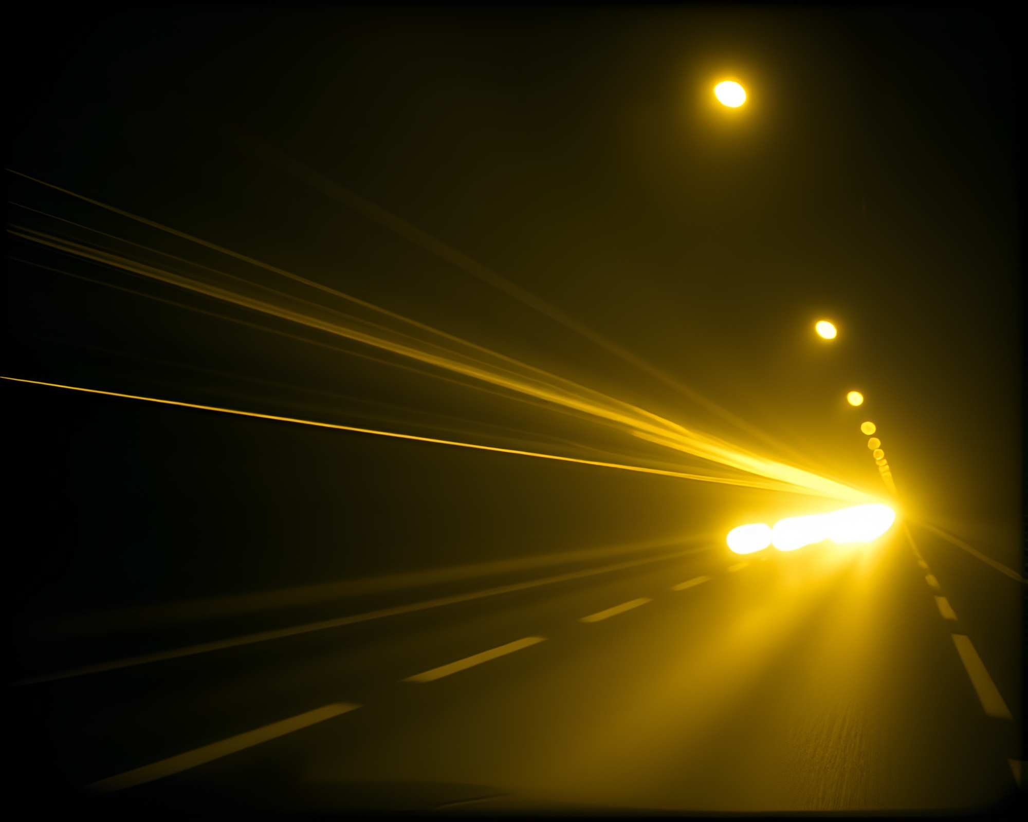 Surreal Car Light Trails Through X-ray Paper Lantern World – free AI stock image